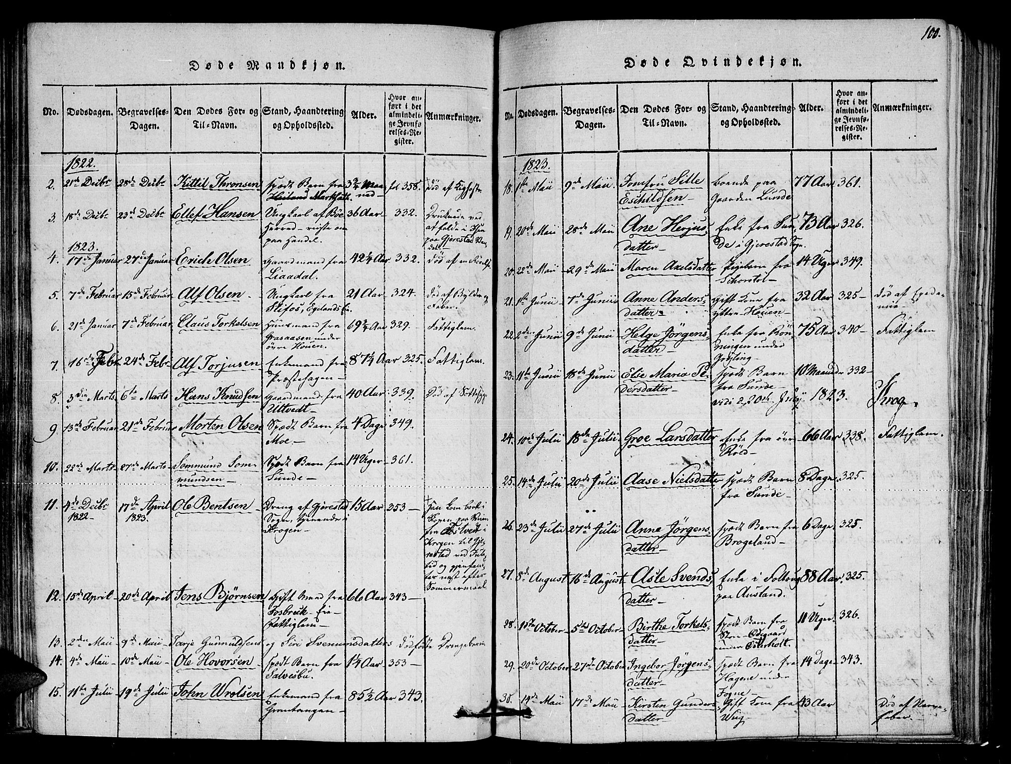 Gjerstad sokneprestkontor, AV/SAK-1111-0014/F/Fa/Faa/L0004: Parish register (official) no. A 4, 1816-1829, p. 100