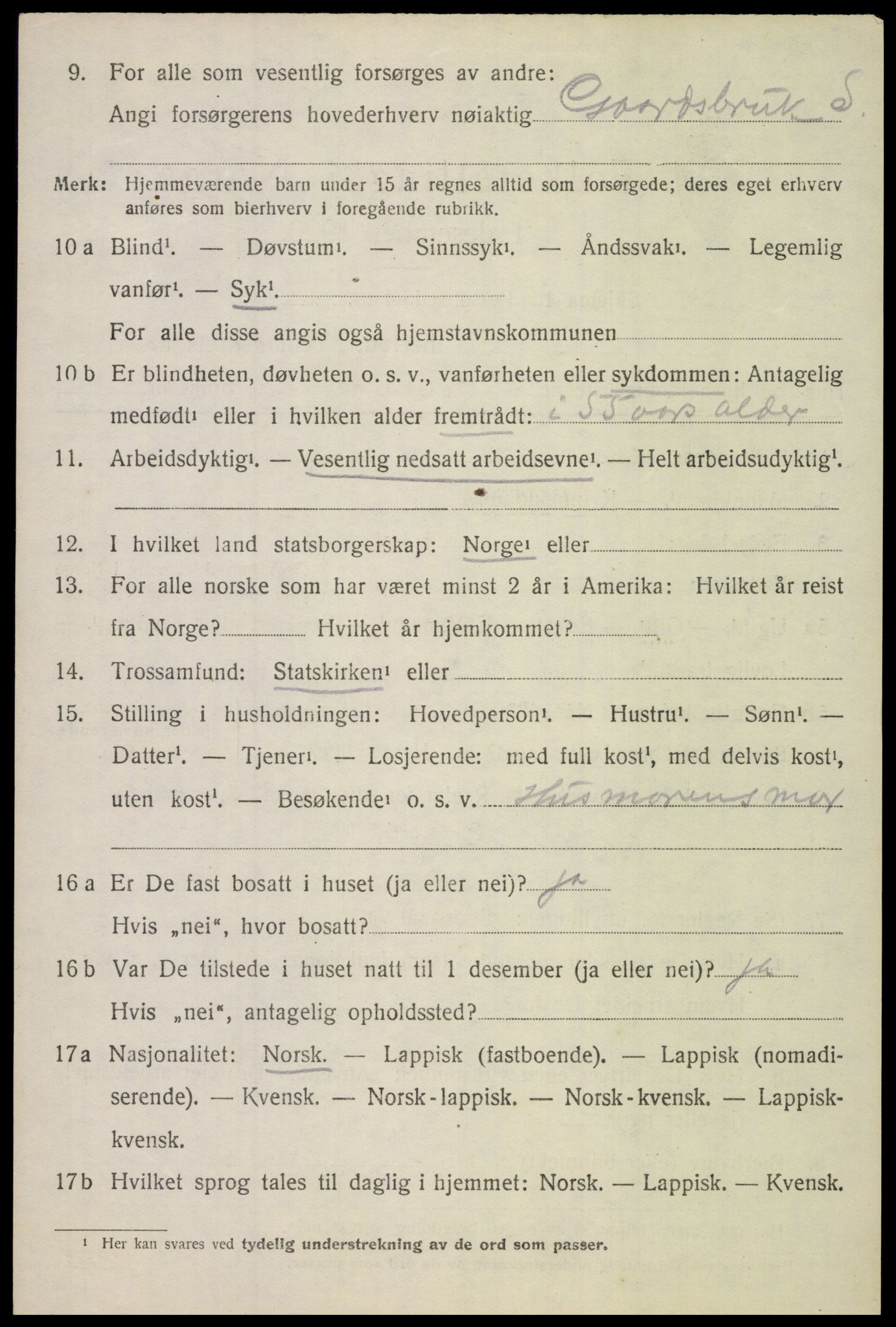 SAT, 1920 census for Lødingen, 1920, p. 2596