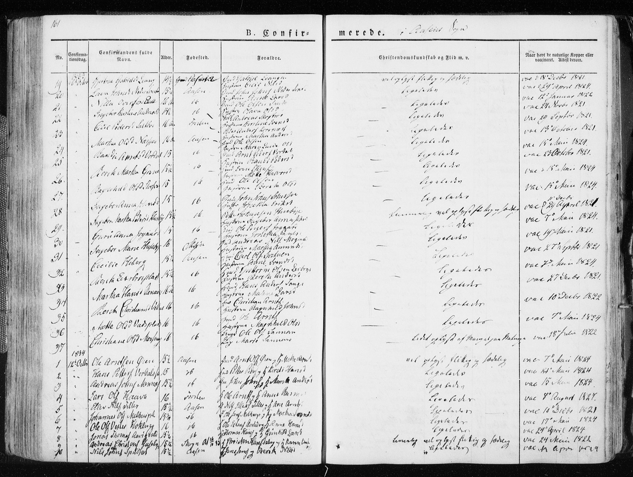 Ministerialprotokoller, klokkerbøker og fødselsregistre - Nord-Trøndelag, SAT/A-1458/713/L0114: Parish register (official) no. 713A05, 1827-1839, p. 161