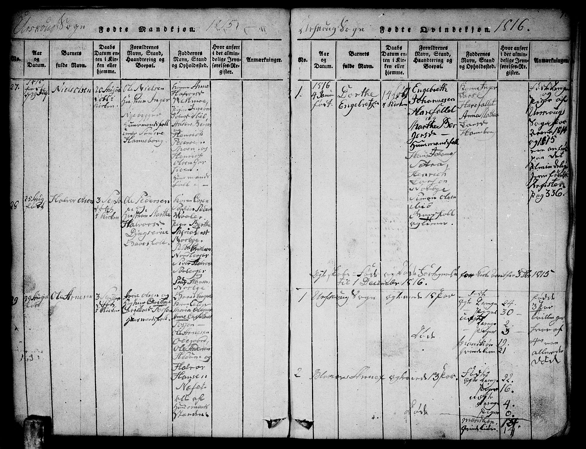 Aurskog prestekontor Kirkebøker, SAO/A-10304a/F/Fa/L0005: Parish register (official) no. I 5, 1814-1829, p. 9