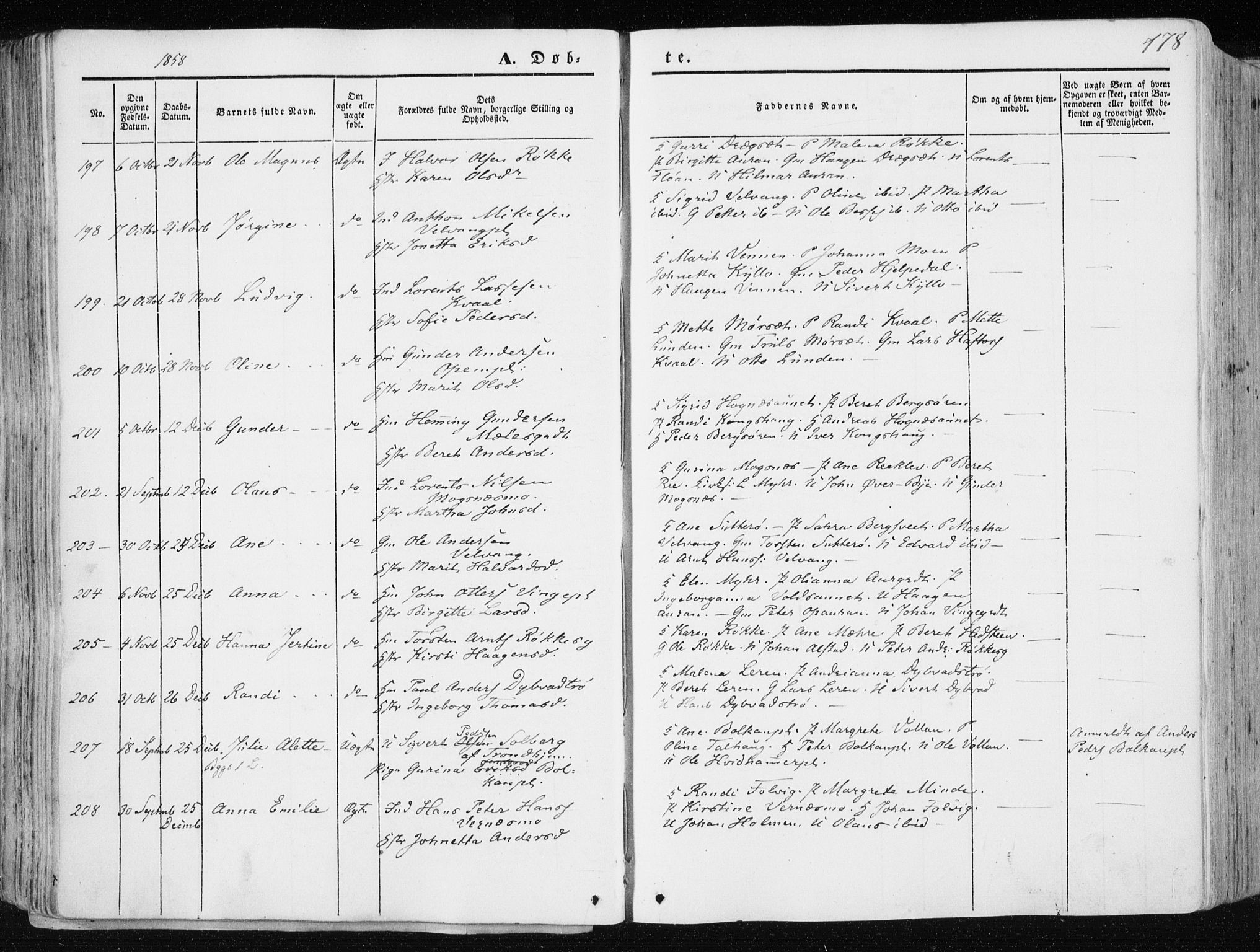 Ministerialprotokoller, klokkerbøker og fødselsregistre - Nord-Trøndelag, AV/SAT-A-1458/709/L0074: Parish register (official) no. 709A14, 1845-1858, p. 178