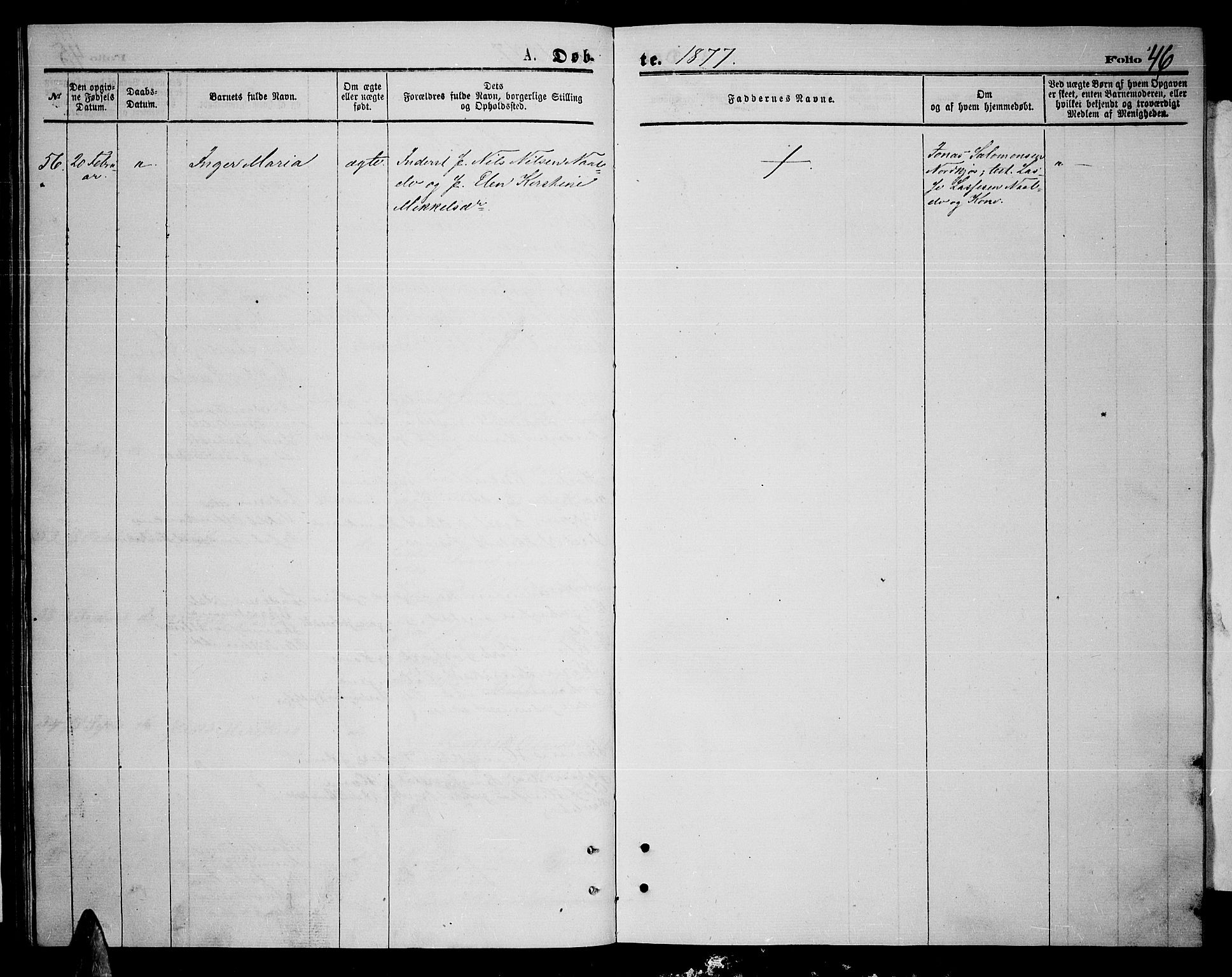 Skjervøy sokneprestkontor, SATØ/S-1300/H/Ha/Hab/L0014klokker: Parish register (copy) no. 14, 1871-1877, p. 46