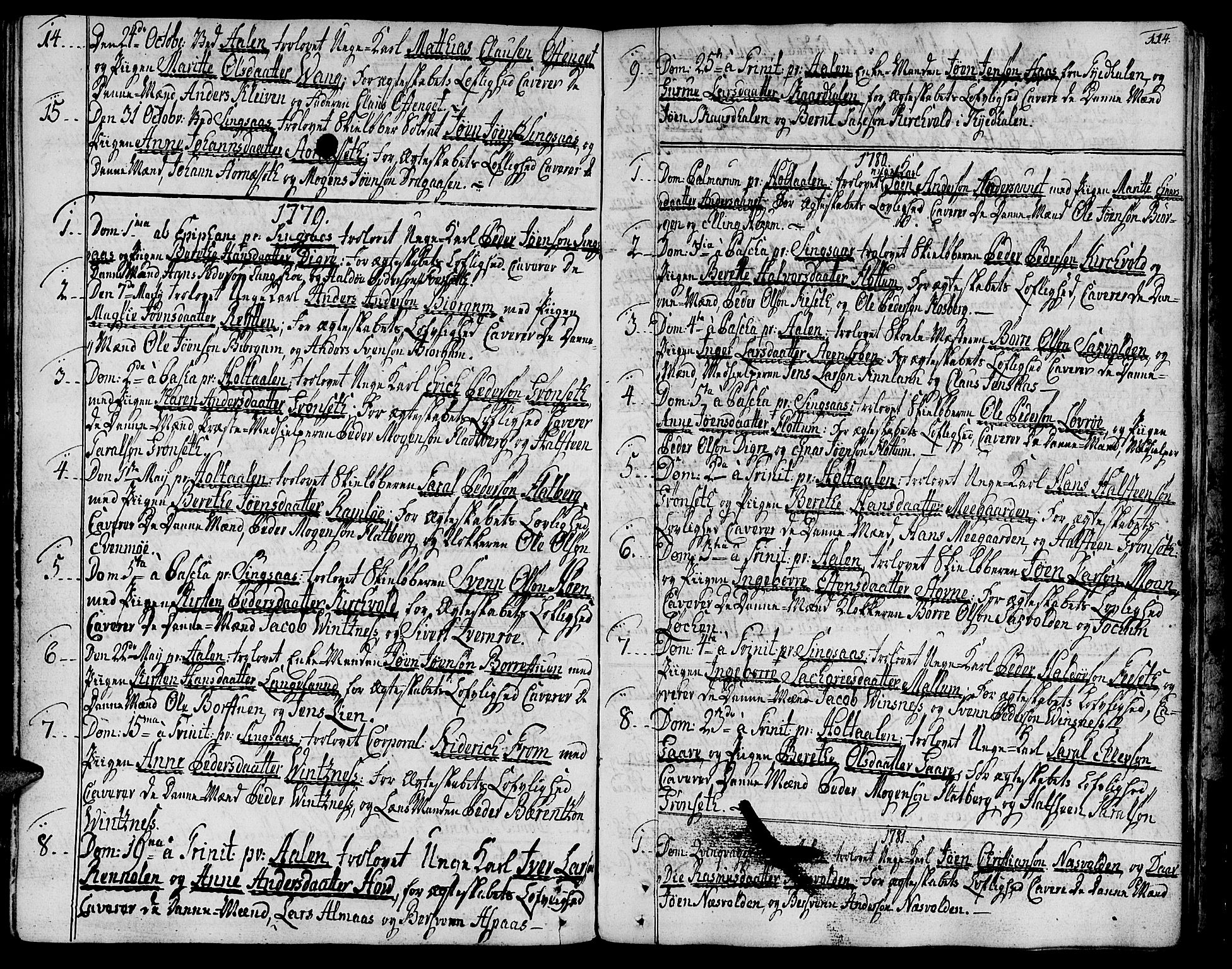 Ministerialprotokoller, klokkerbøker og fødselsregistre - Sør-Trøndelag, SAT/A-1456/685/L0952: Parish register (official) no. 685A01, 1745-1804, p. 114