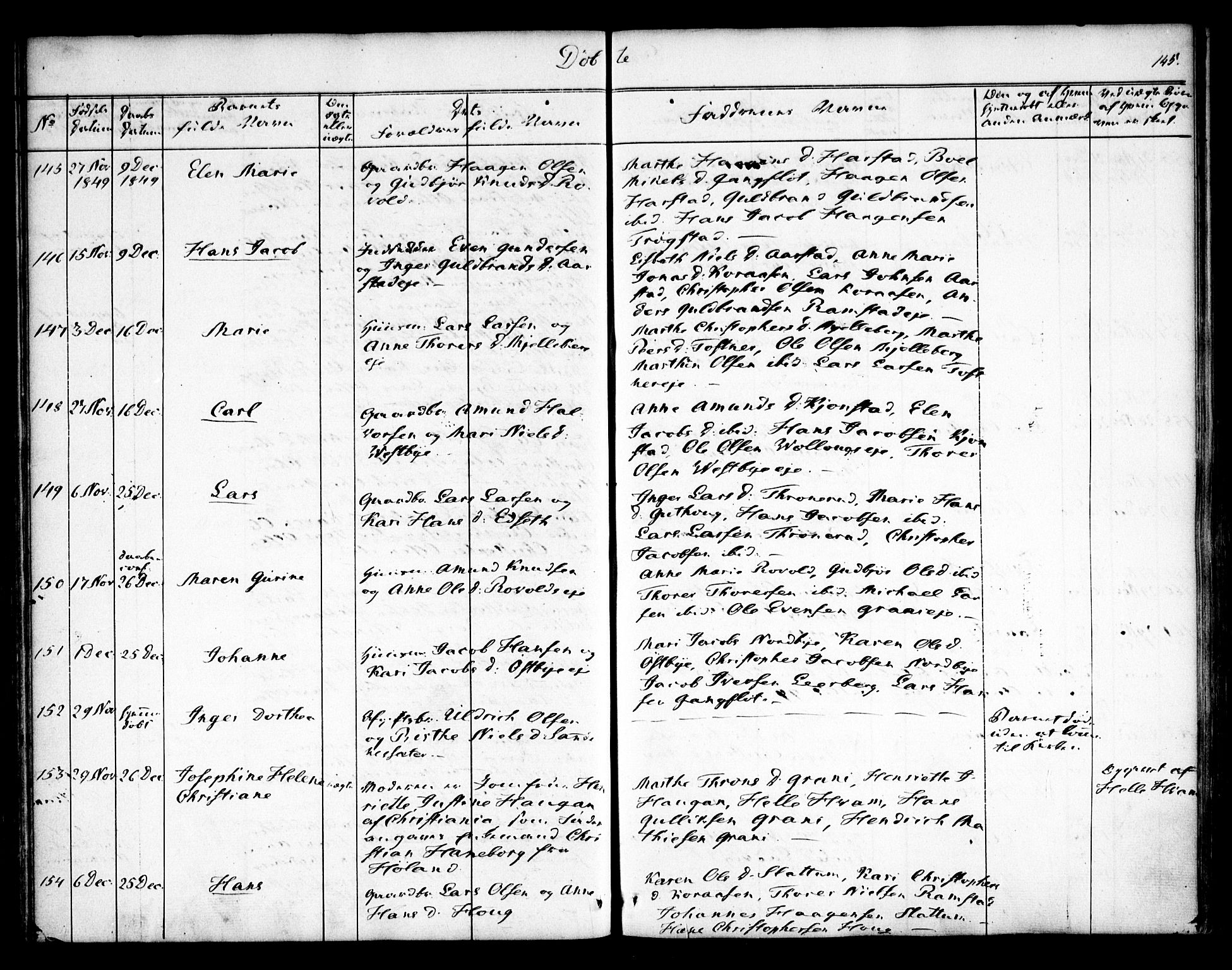 Nannestad prestekontor Kirkebøker, AV/SAO-A-10414a/F/Fa/L0010: Parish register (official) no. I 10, 1840-1850, p. 145