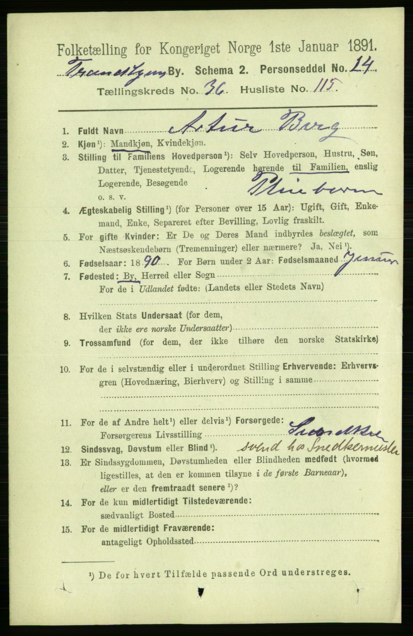 RA, 1891 census for 1601 Trondheim, 1891, p. 28097