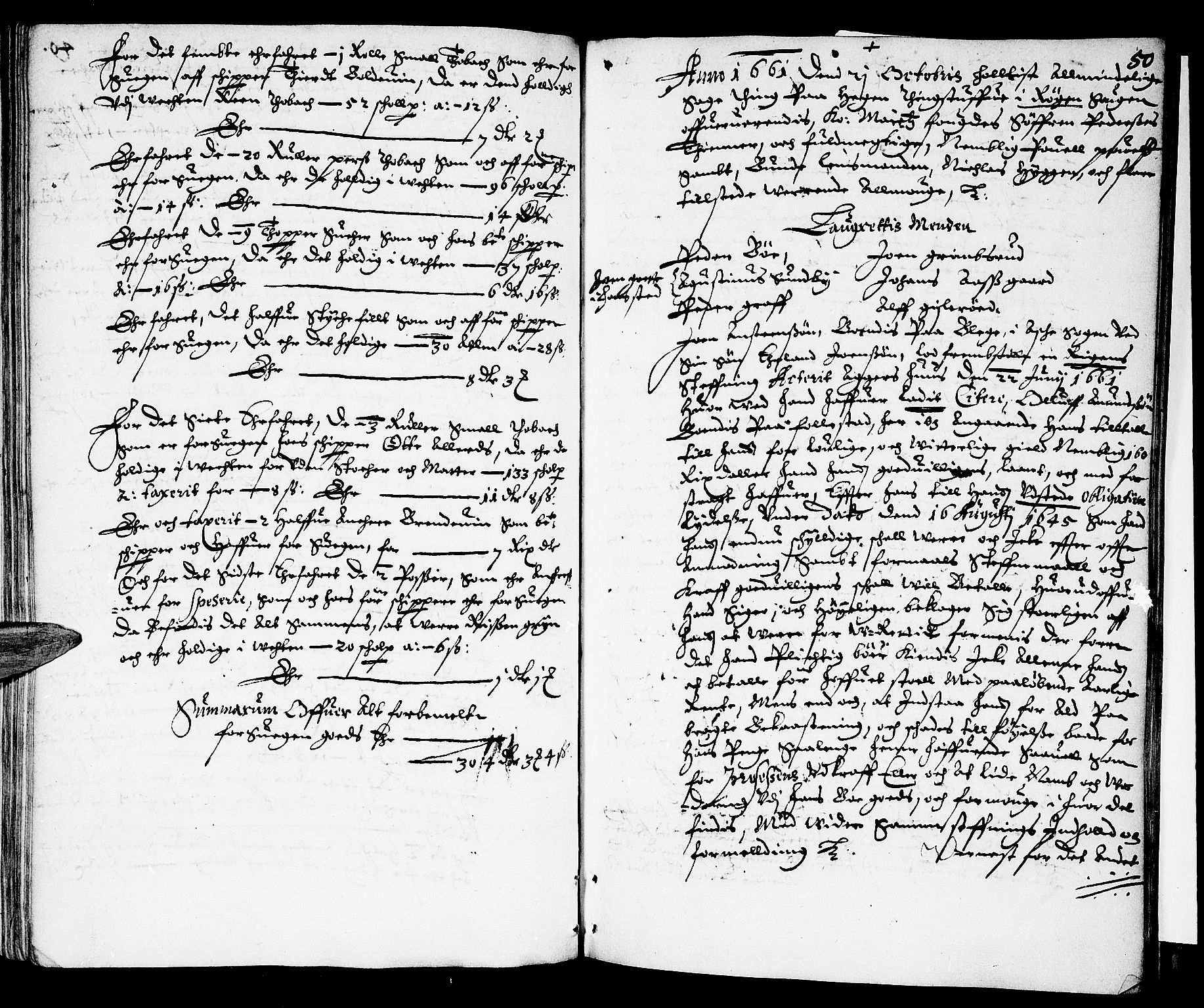 Lier, Røyken og Hurum sorenskriveri, SAKO/A-89/F/Fa/L0003: Tingbok, 1661, p. 50