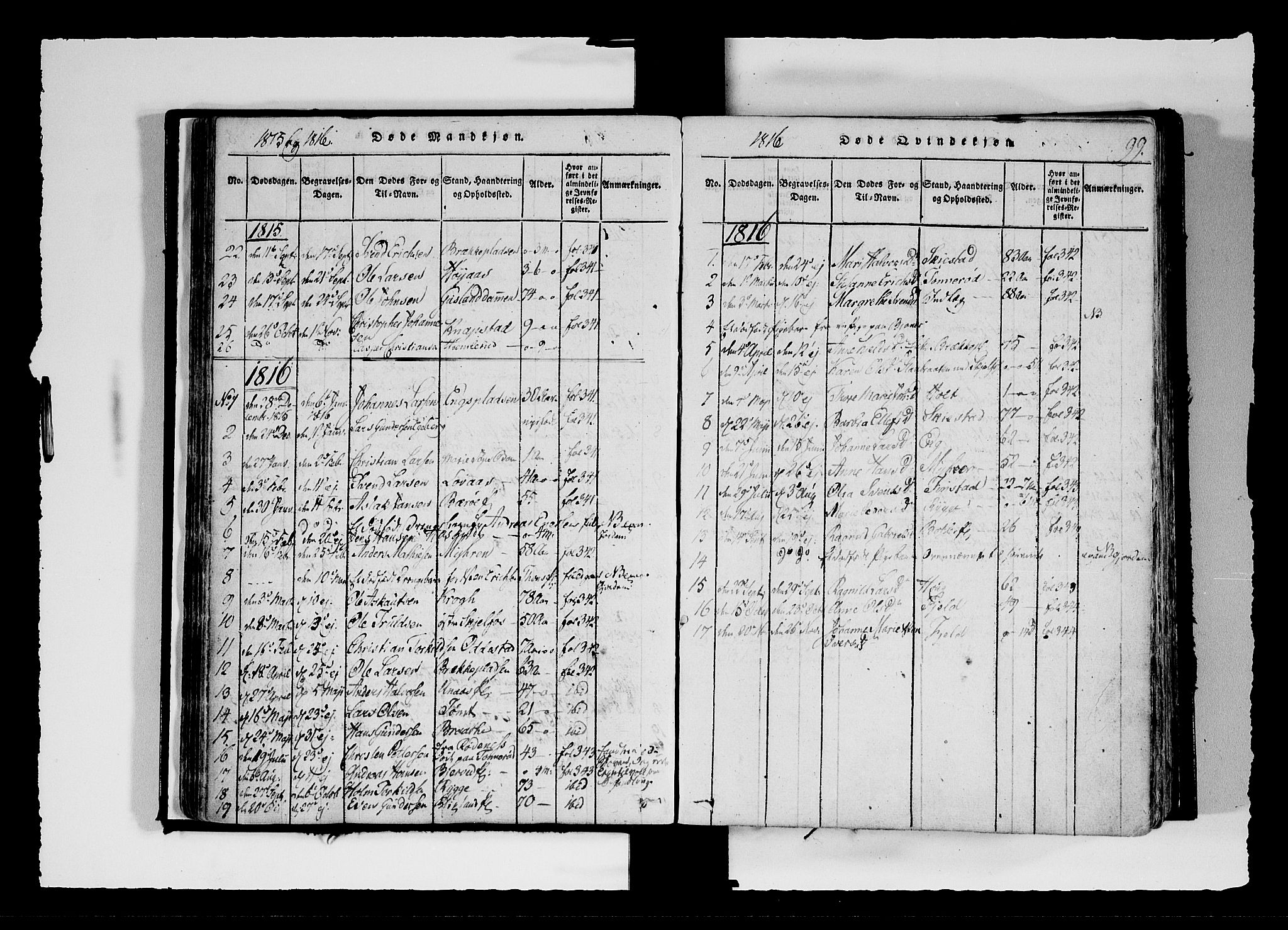 Hobøl prestekontor Kirkebøker, AV/SAO-A-2002/F/Fa/L0002: Parish register (official) no. I 2, 1814-1841, p. 99