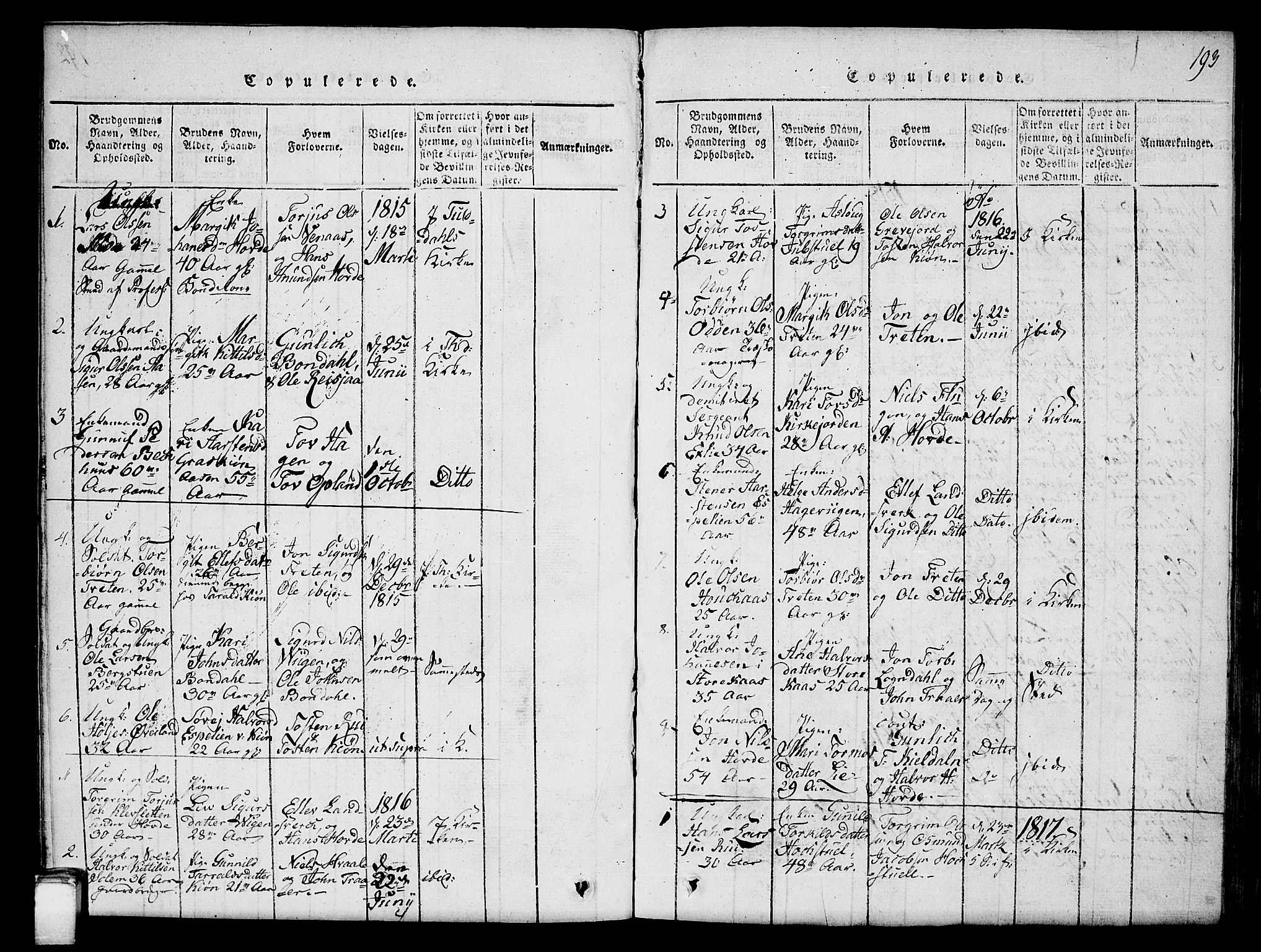 Hjartdal kirkebøker, SAKO/A-270/G/Gc/L0001: Parish register (copy) no. III 1, 1815-1842, p. 193