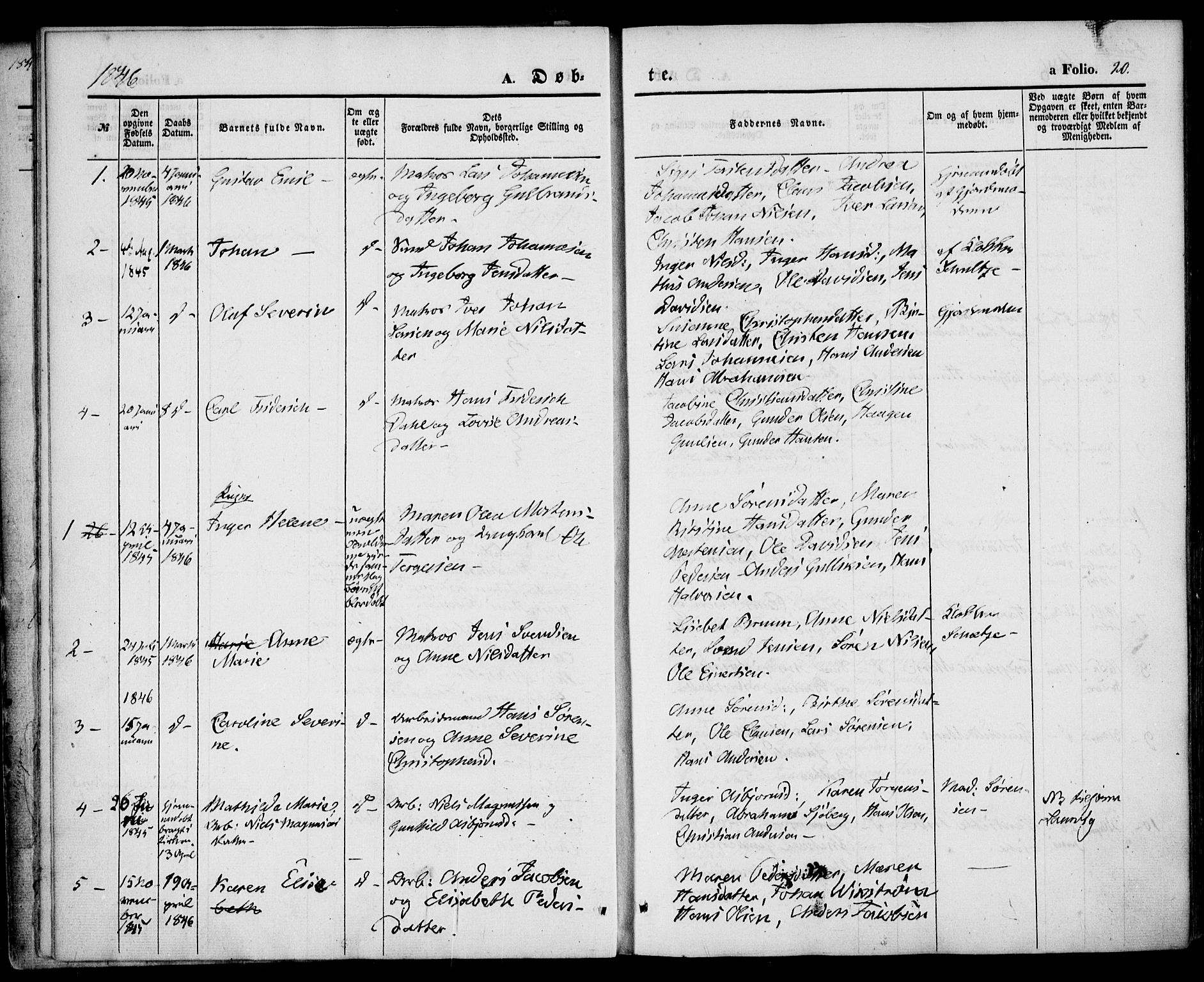 Larvik kirkebøker, AV/SAKO-A-352/F/Fb/L0003: Parish register (official) no. II 3, 1842-1856, p. 20