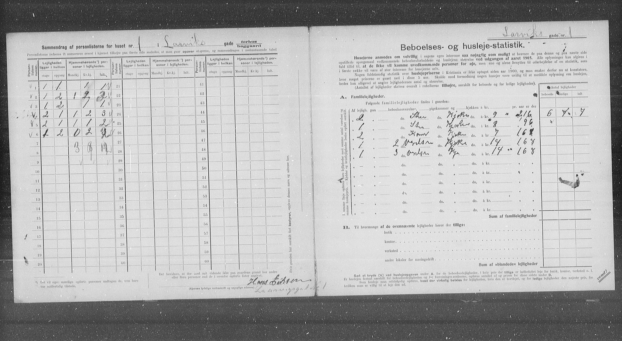 OBA, Municipal Census 1905 for Kristiania, 1905, p. 29958