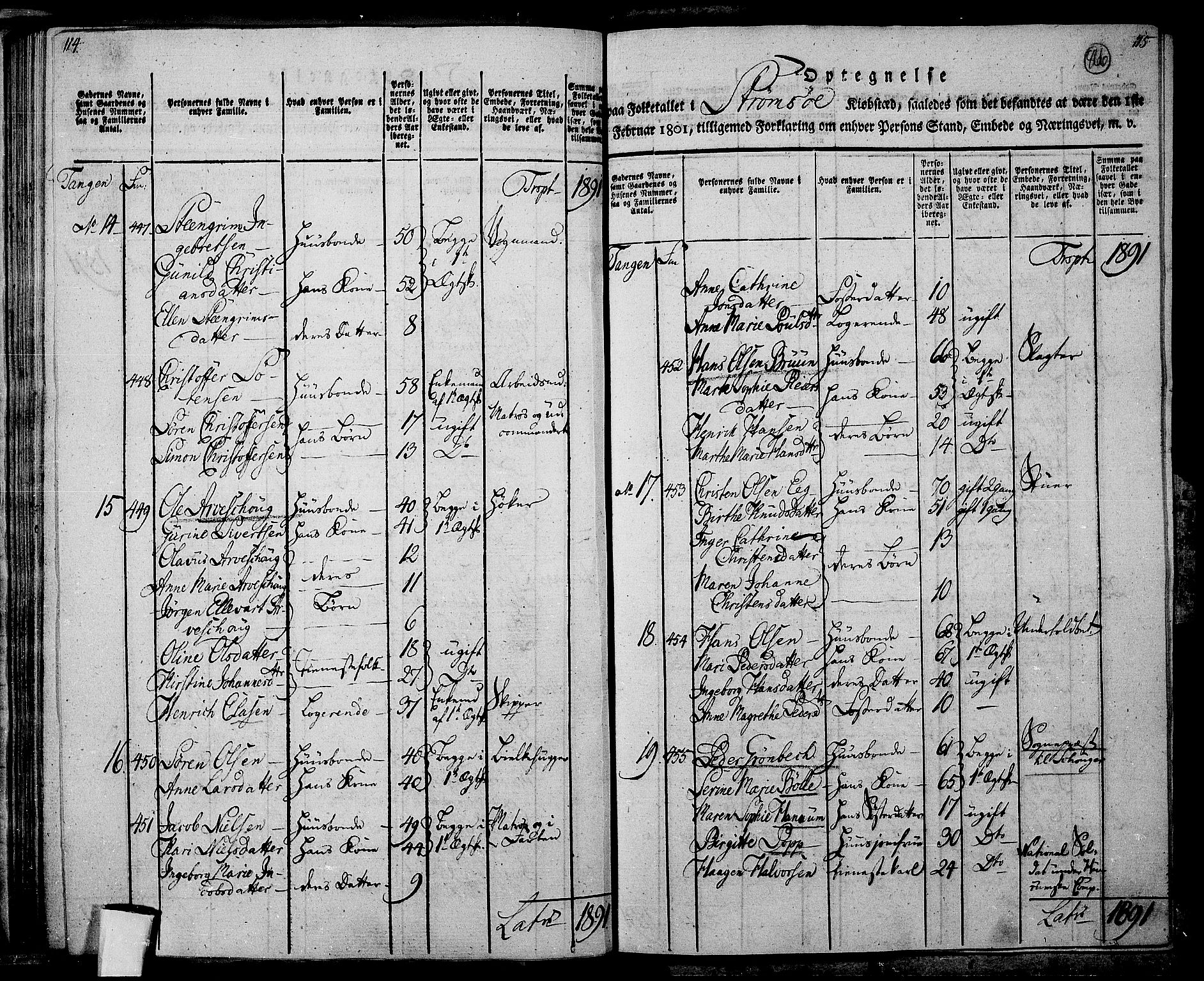 RA, 1801 census for 0602P Bragernes, 1801, p. 865b-866a