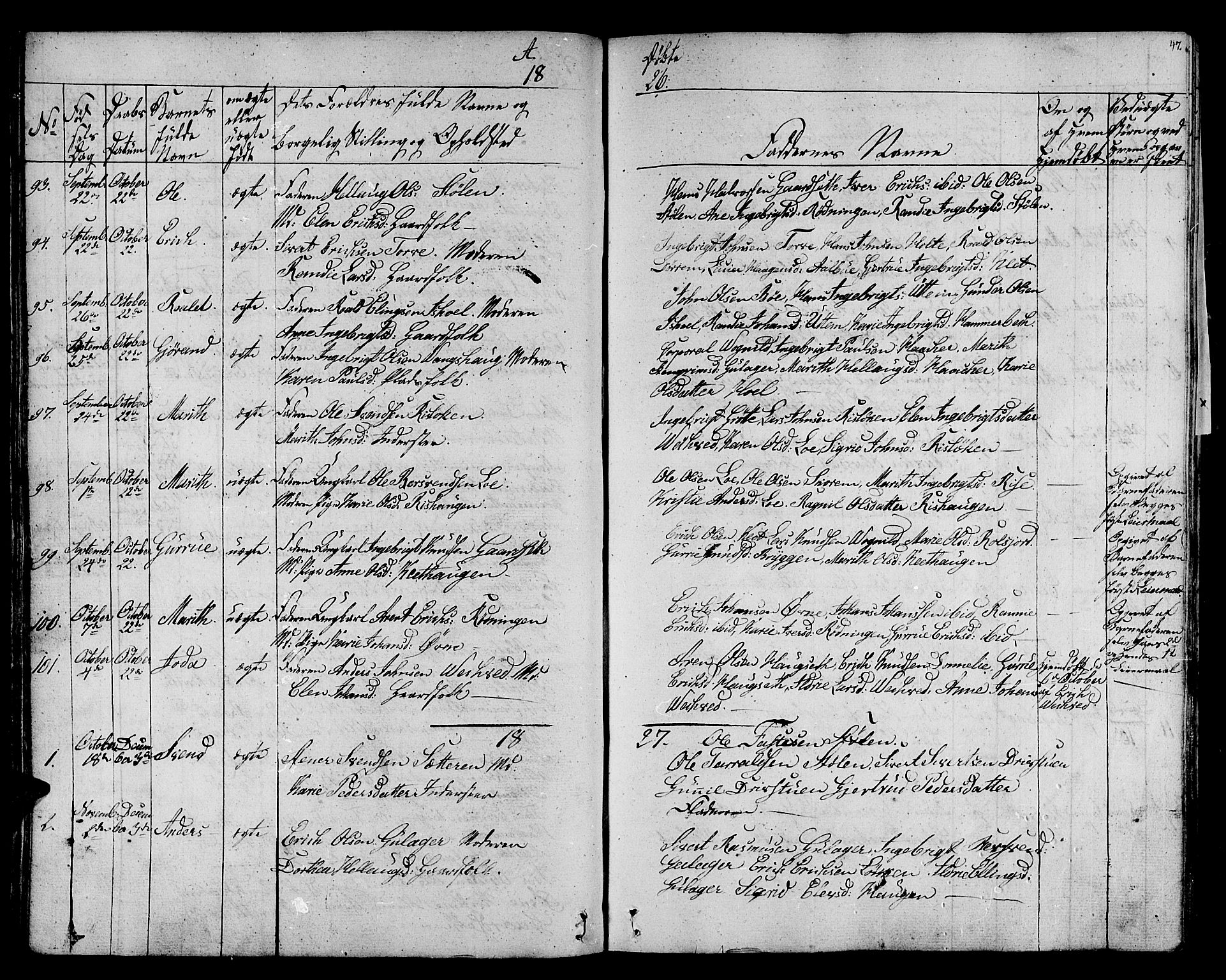 Ministerialprotokoller, klokkerbøker og fødselsregistre - Sør-Trøndelag, SAT/A-1456/678/L0897: Parish register (official) no. 678A06-07, 1821-1847, p. 47