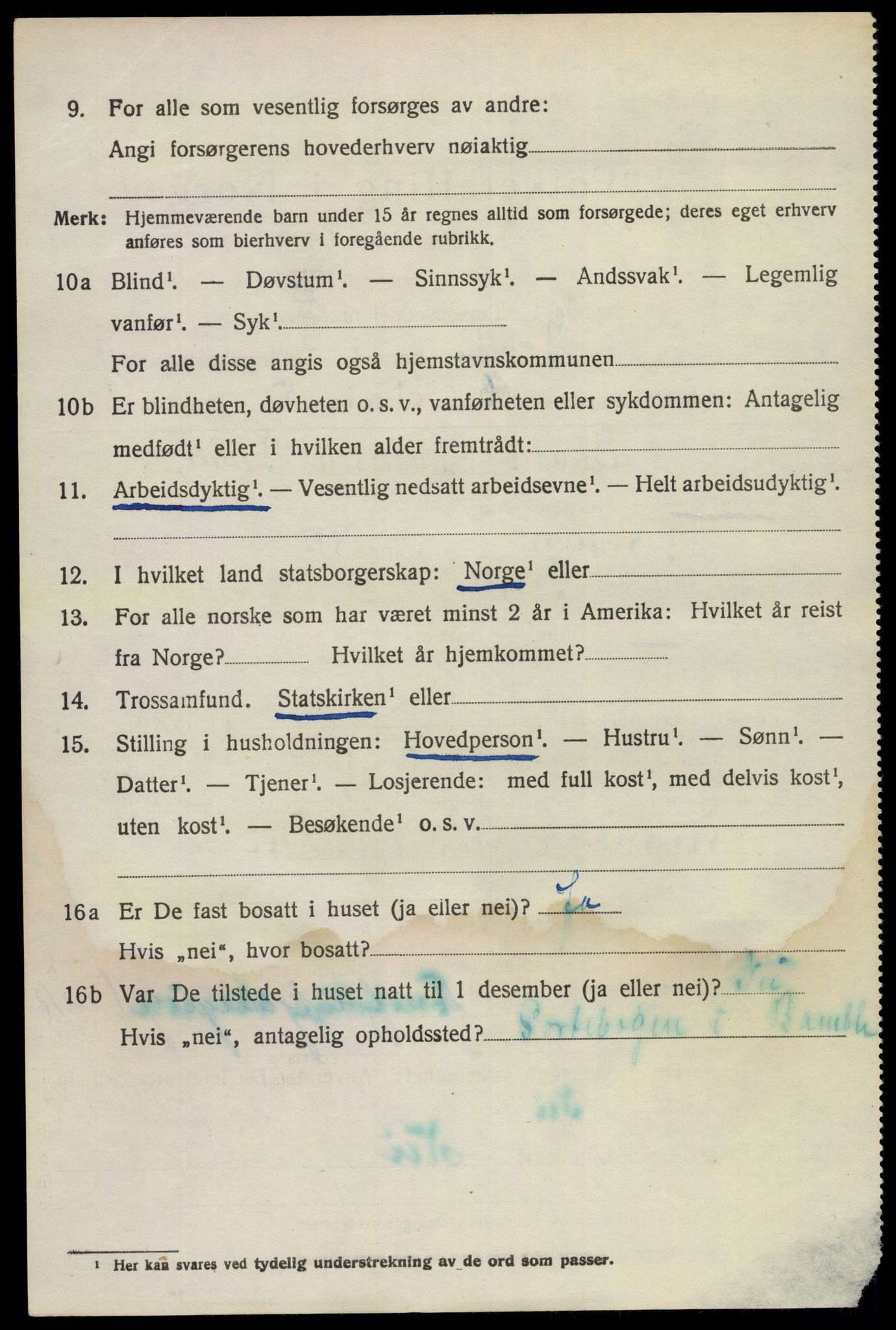 SAKO, 1920 census for Bamble, 1920, p. 7832