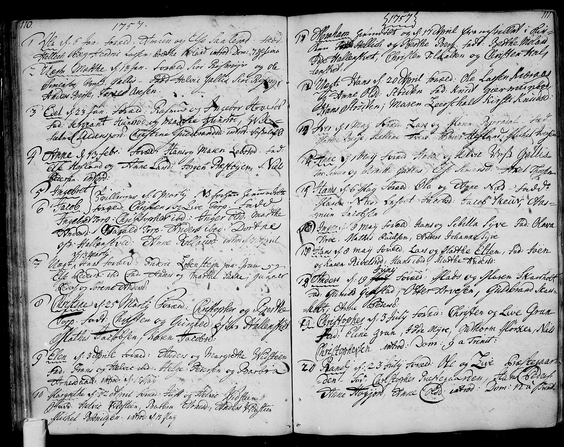 Andebu kirkebøker, AV/SAKO-A-336/F/Fa/L0002: Parish register (official) no. I 2, 1733-1802, p. 110-111