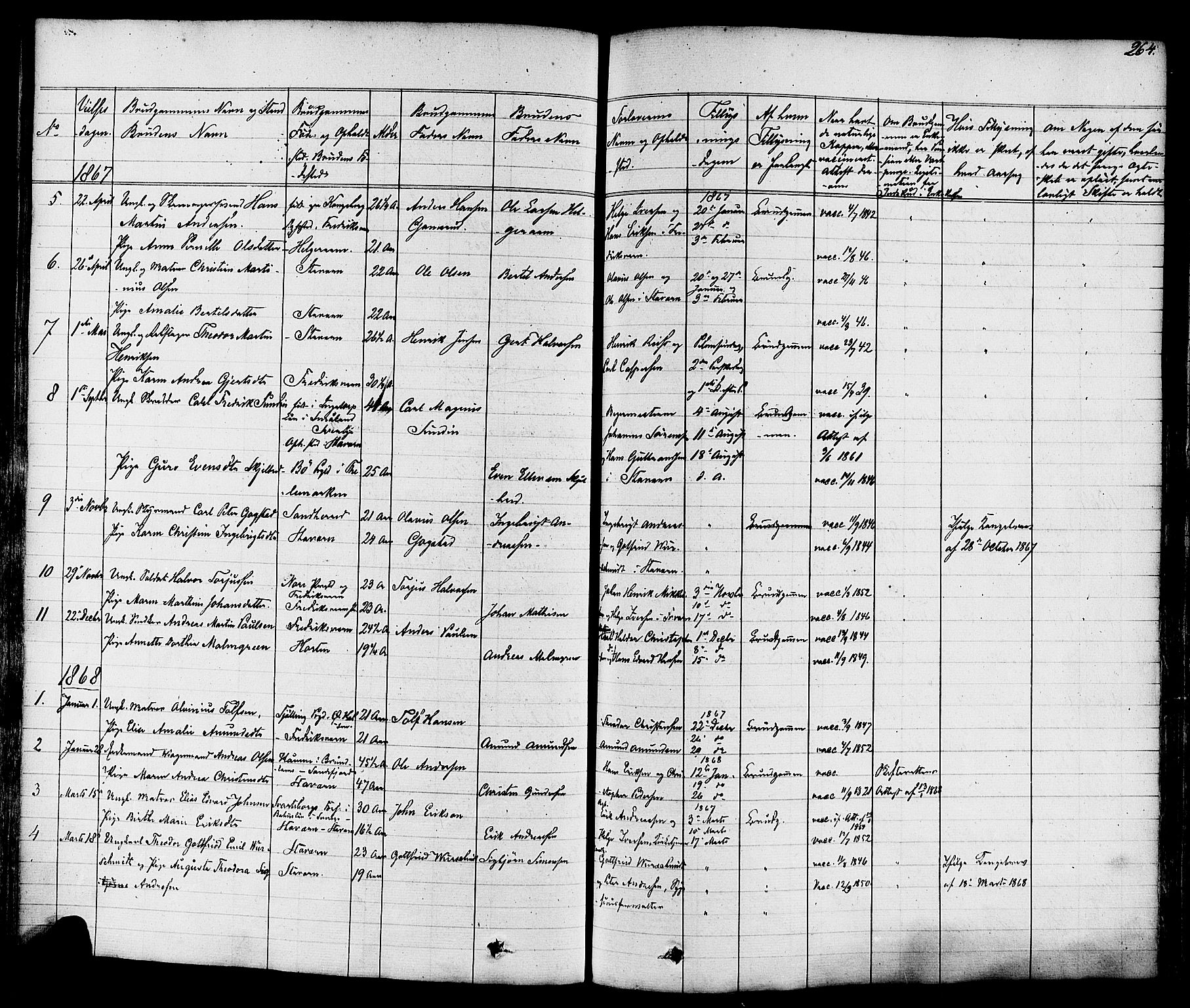 Stavern kirkebøker, SAKO/A-318/F/Fa/L0007: Parish register (official) no. 7, 1840-1877, p. 264