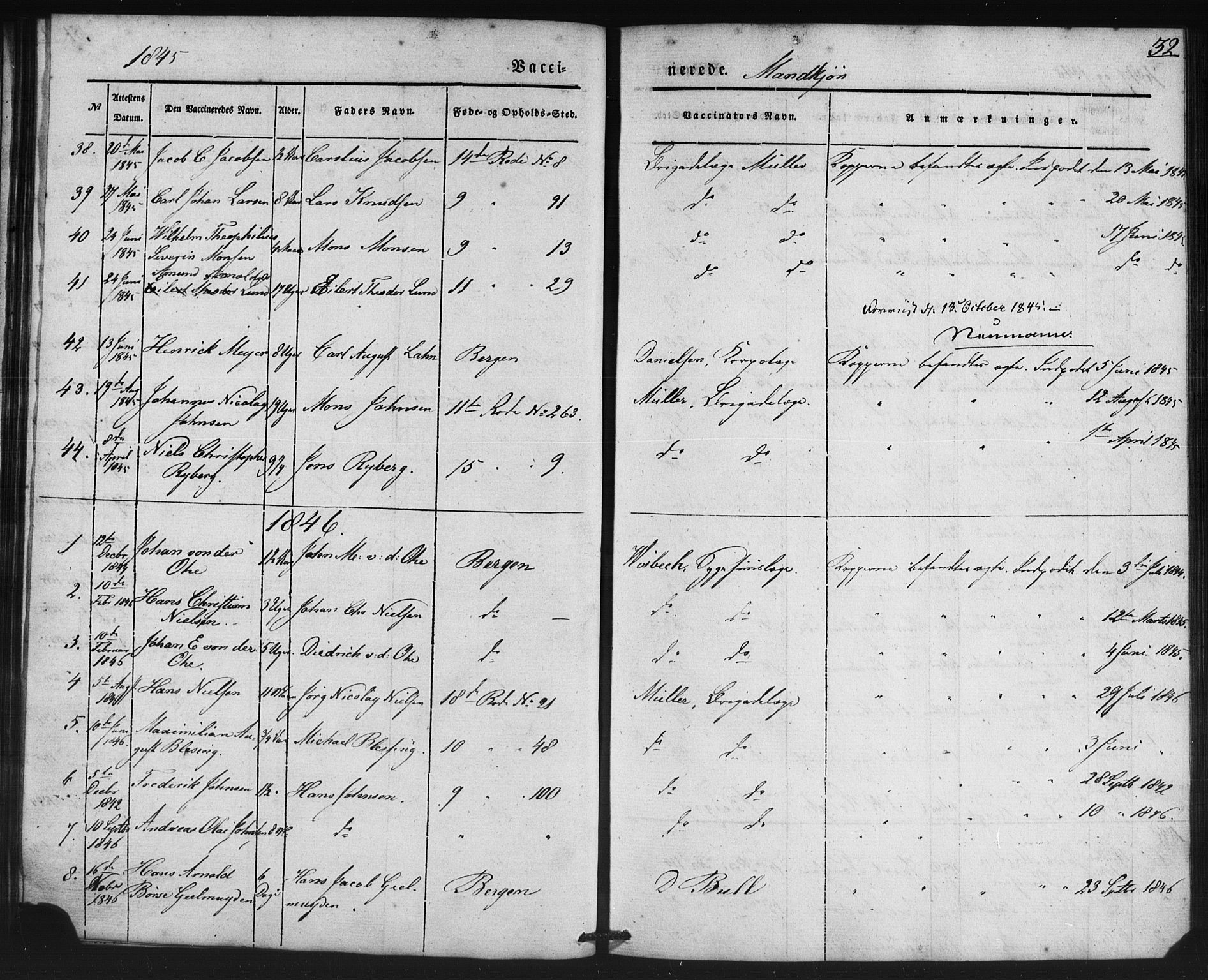 Domkirken sokneprestembete, SAB/A-74801/H/Haa/L0046: Parish register (official) no. F 1, 1841-1852, p. 32
