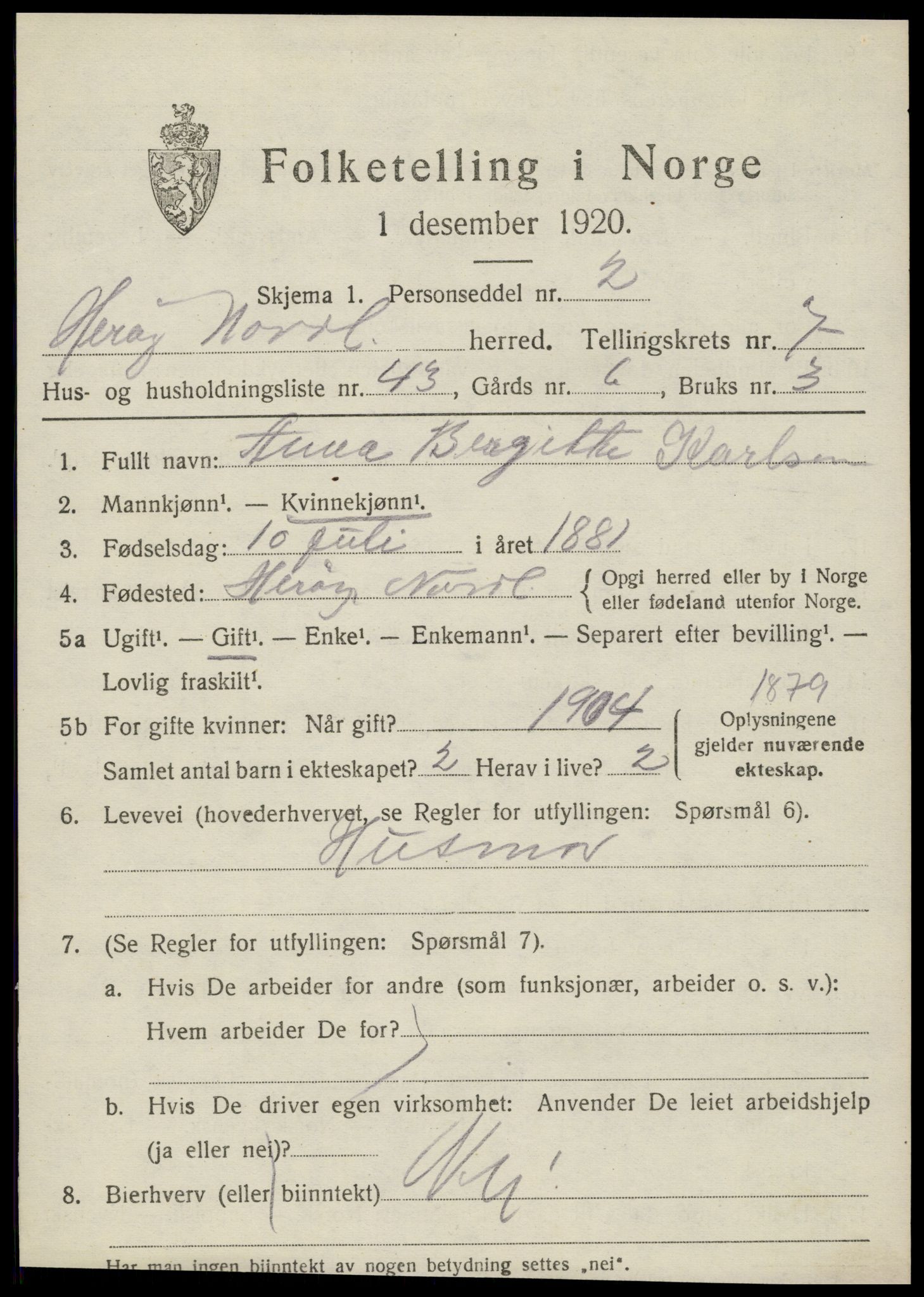 SAT, 1920 census for Herøy, 1920, p. 4976