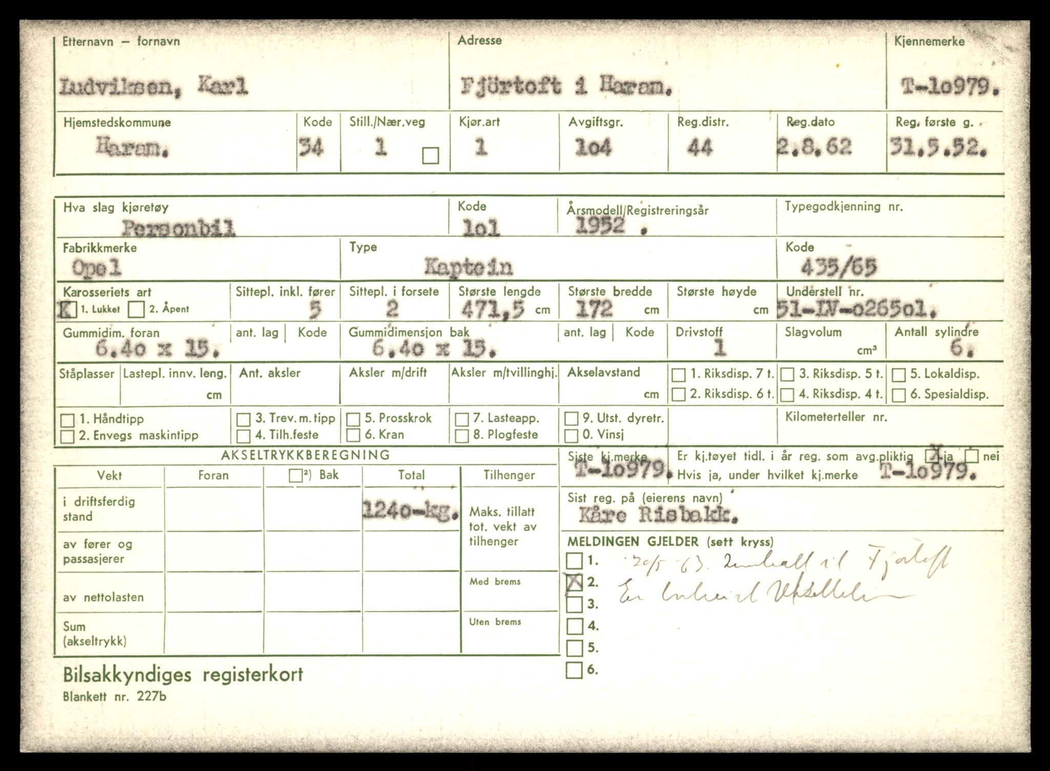 Møre og Romsdal vegkontor - Ålesund trafikkstasjon, SAT/A-4099/F/Fe/L0025: Registreringskort for kjøretøy T 10931 - T 11045, 1927-1998, p. 1335