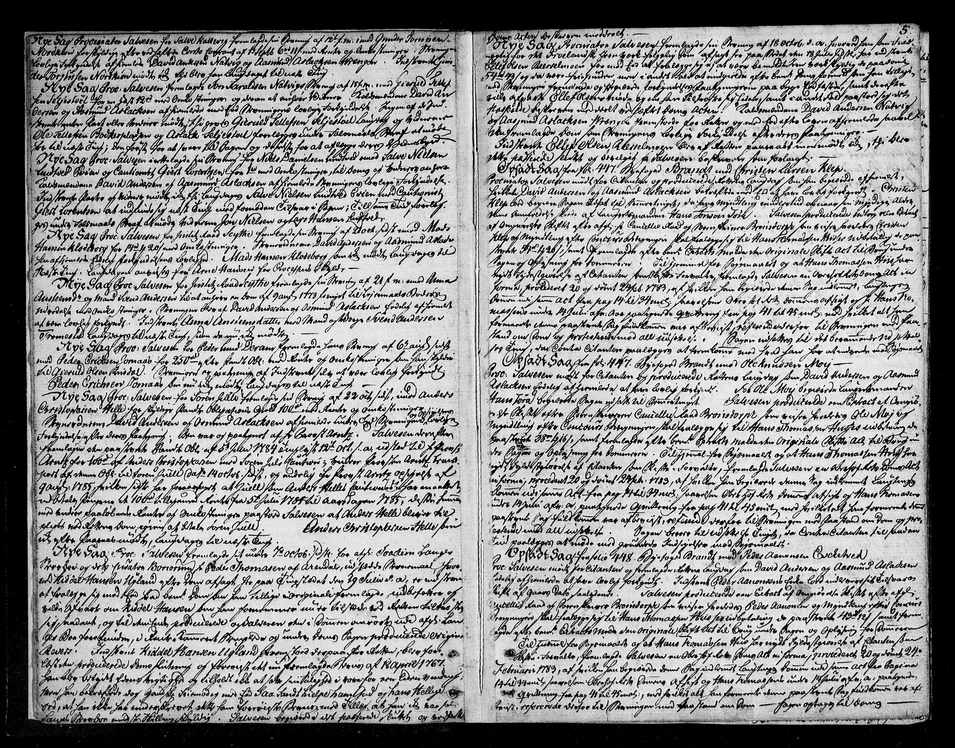 Nedenes sorenskriveri før 1824, SAK/1221-0007/F/Fa/L0037: Tingbok med register nr 32, 1785-1787, p. 4b-5a