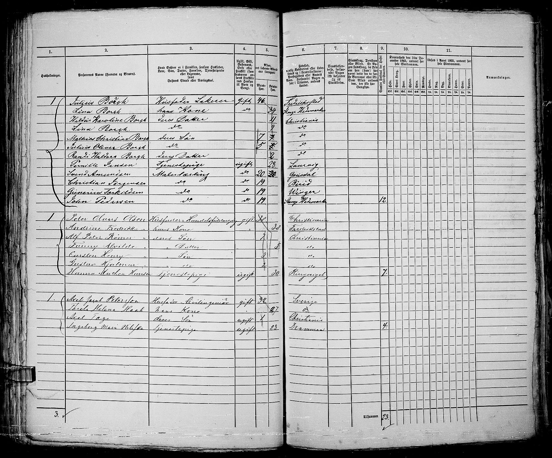 RA, 1865 census for Kristiania, 1865, p. 793