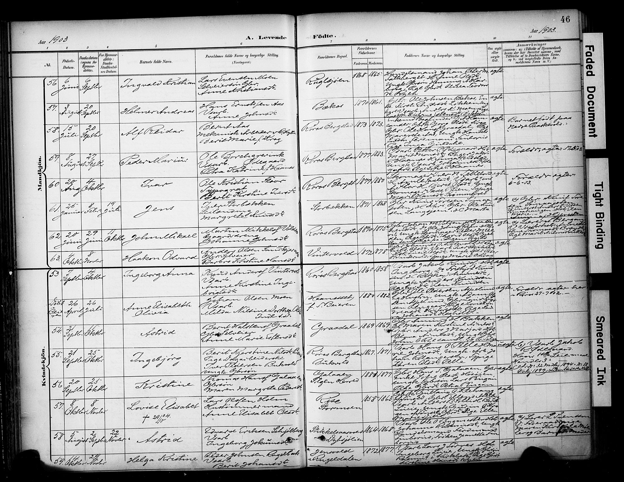 Ministerialprotokoller, klokkerbøker og fødselsregistre - Sør-Trøndelag, AV/SAT-A-1456/681/L0936: Parish register (official) no. 681A14, 1899-1908, p. 46