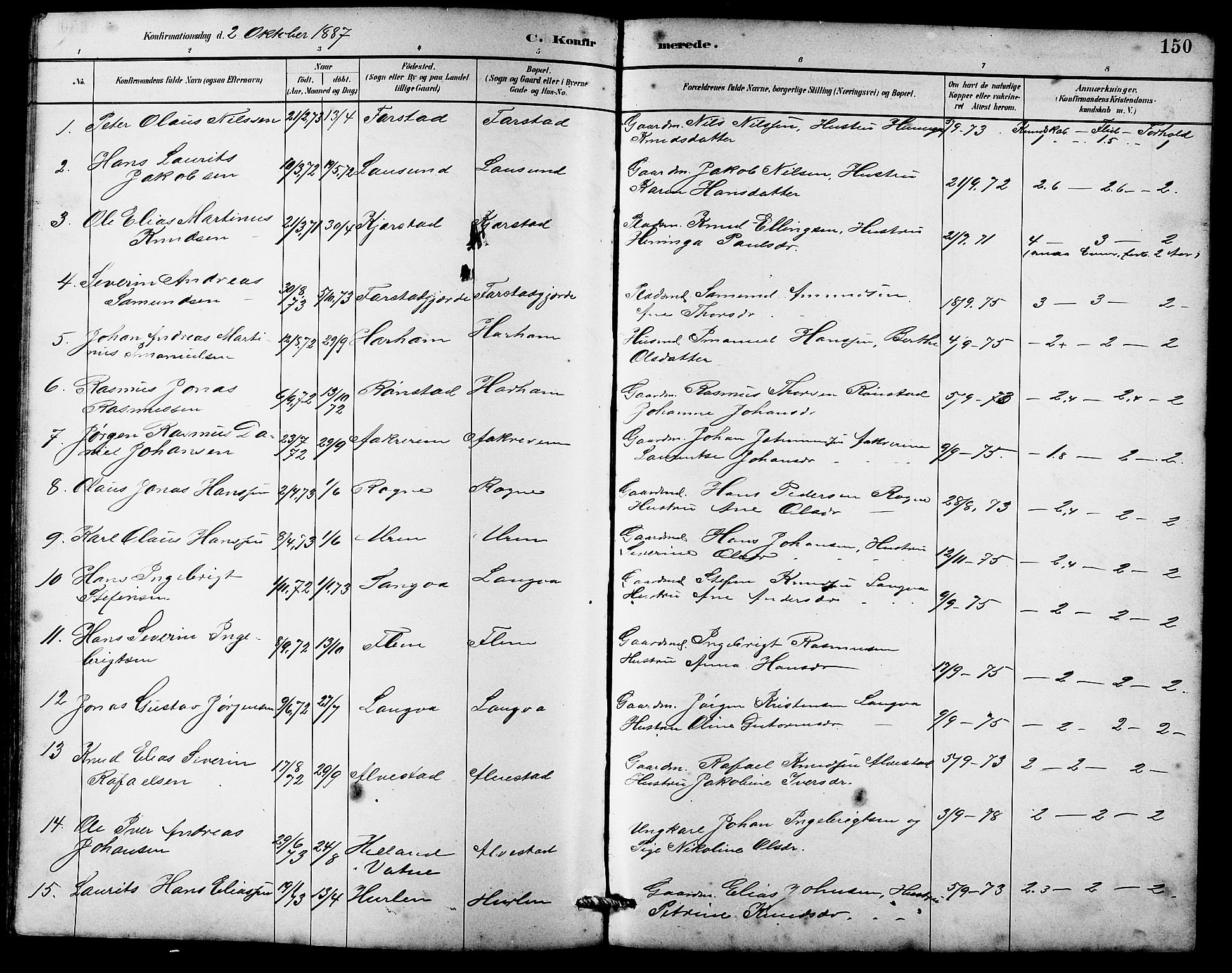 Ministerialprotokoller, klokkerbøker og fødselsregistre - Møre og Romsdal, SAT/A-1454/536/L0510: Parish register (copy) no. 536C05, 1881-1898, p. 150