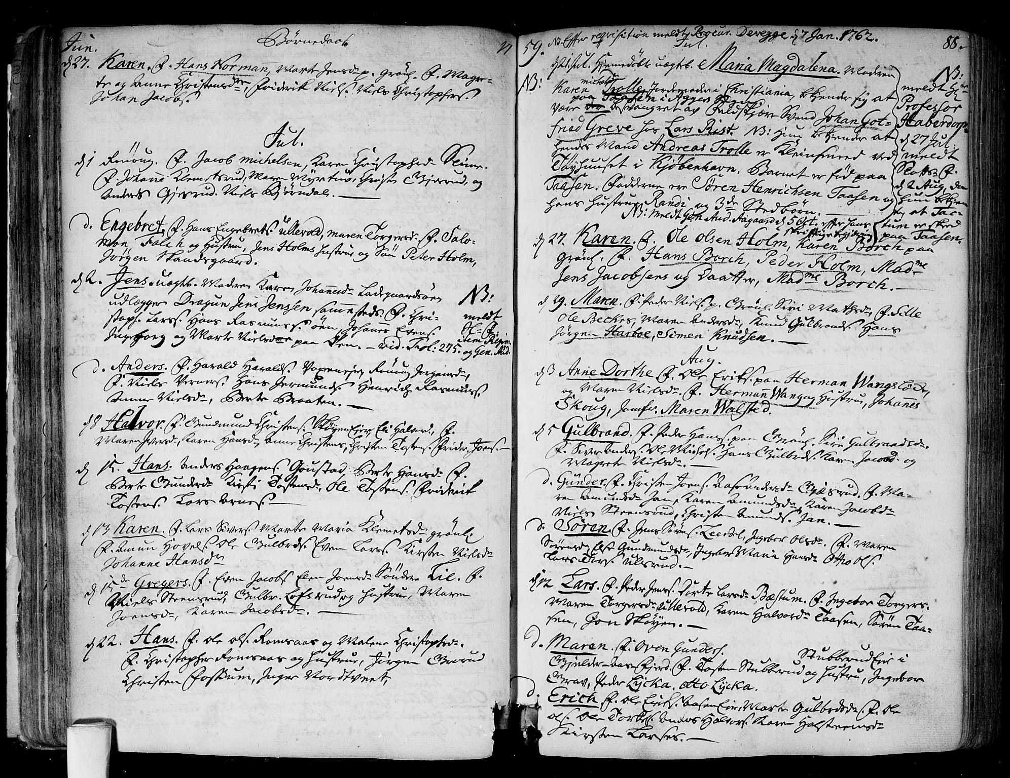Aker prestekontor kirkebøker, SAO/A-10861/F/L0008: Parish register (official) no. 8, 1749-1765, p. 88