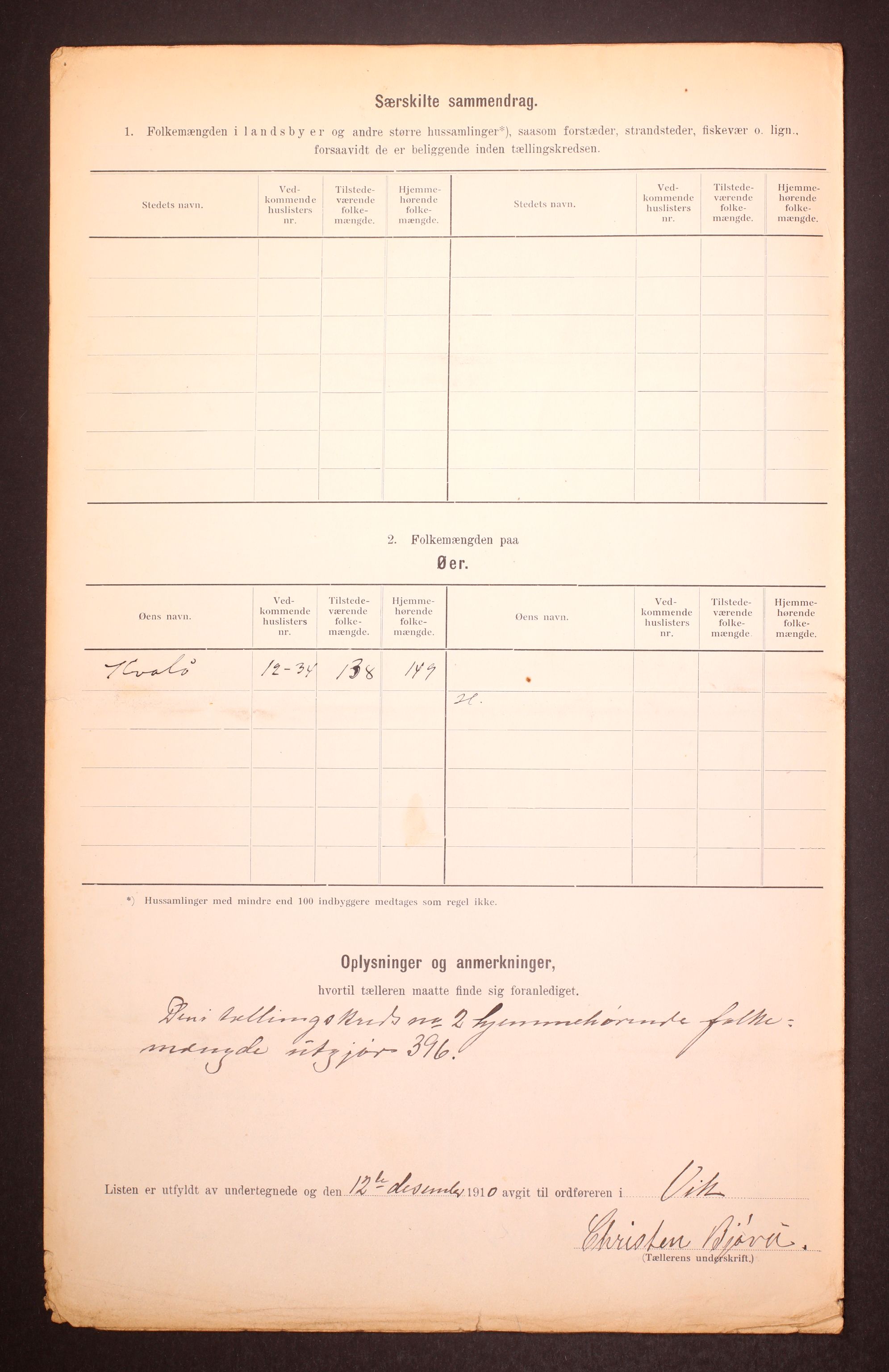 RA, 1910 census for Vik, 1910, p. 9