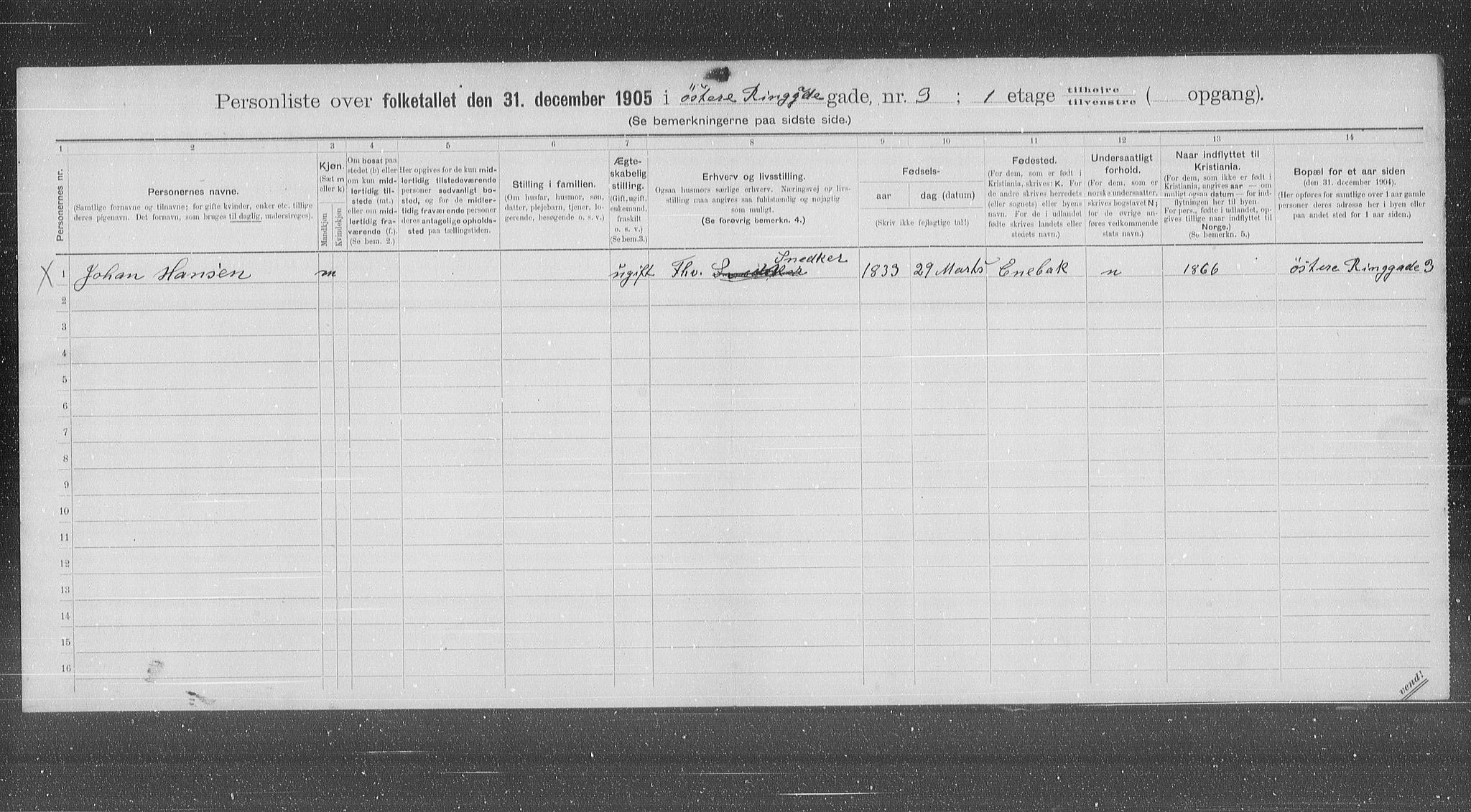 OBA, Municipal Census 1905 for Kristiania, 1905, p. 68038