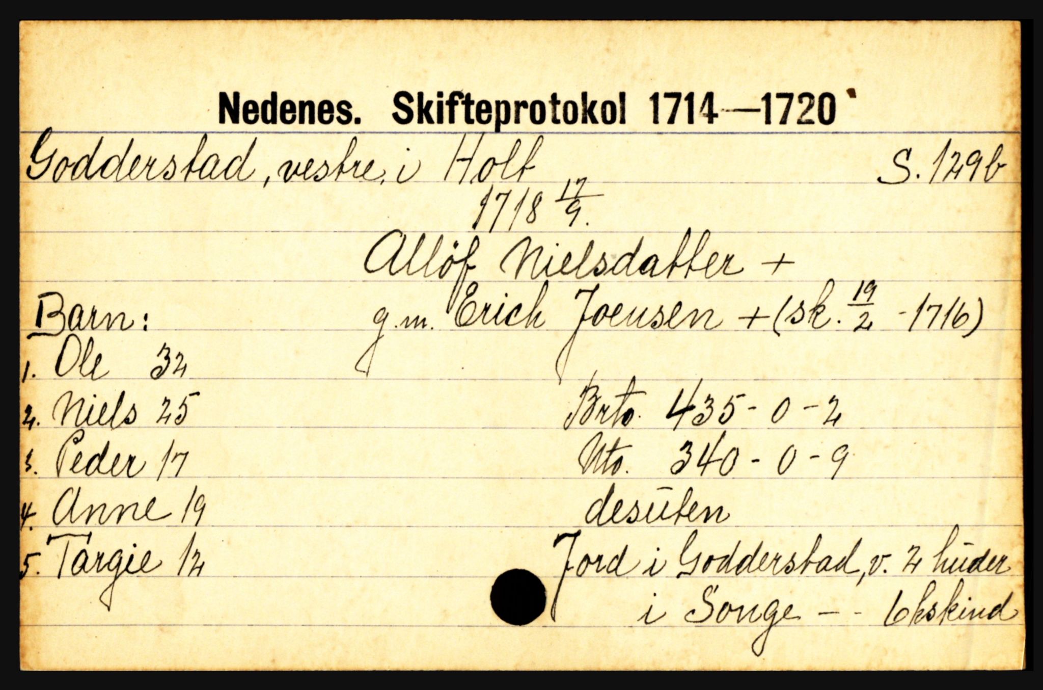 Nedenes sorenskriveri før 1824, SAK/1221-0007/H, p. 9597