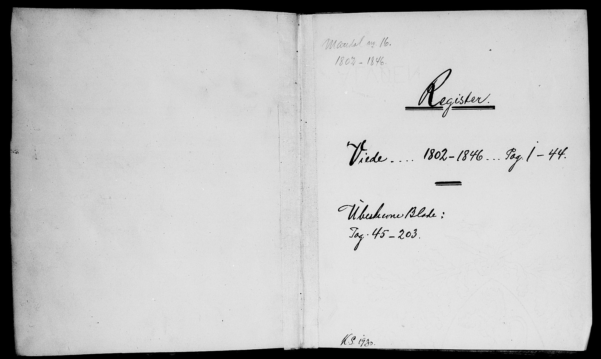 Mandal sokneprestkontor, SAK/1111-0030/F/Fb/Fbb/L0002: Parish register (copy) no. B 2, 1802-1846