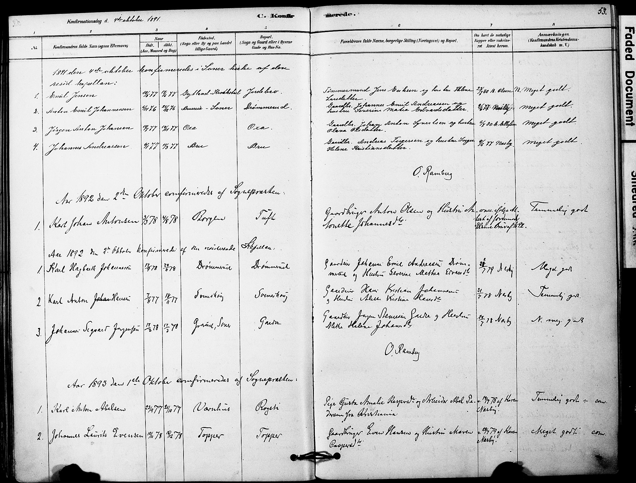 Vestby prestekontor Kirkebøker, SAO/A-10893/F/Fa/L0011: Parish register (official) no. I 11, 1878-1913, p. 53