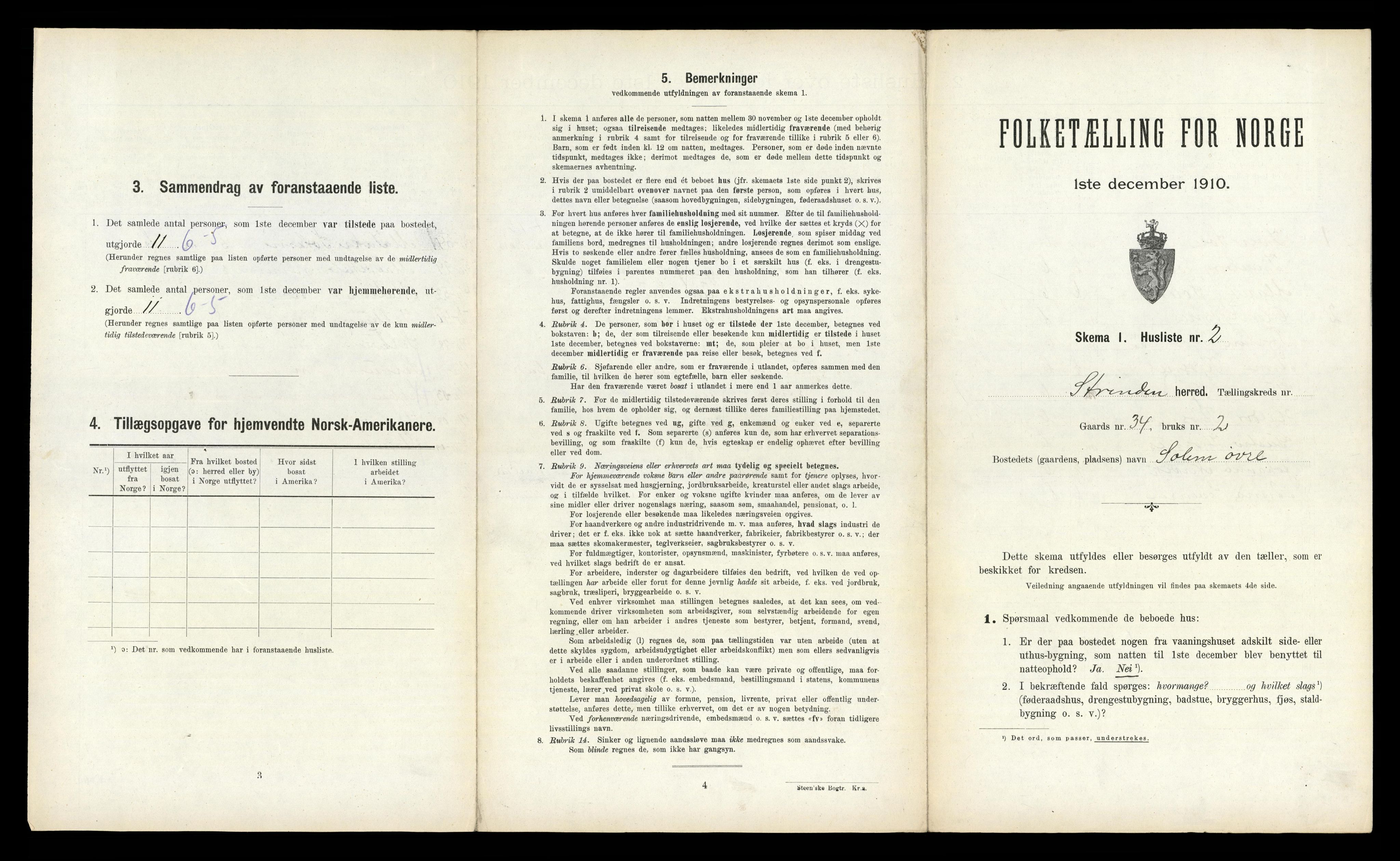 RA, 1910 census for Strinda, 1910, p. 668