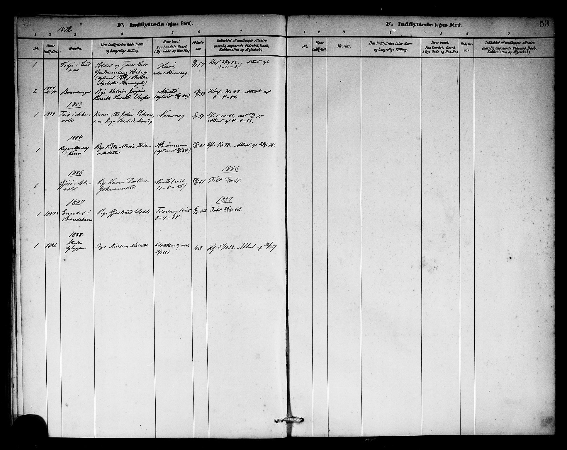 Solund sokneprestembete, SAB/A-81401: Parish register (official) no. C 1, 1881-1896, p. 53