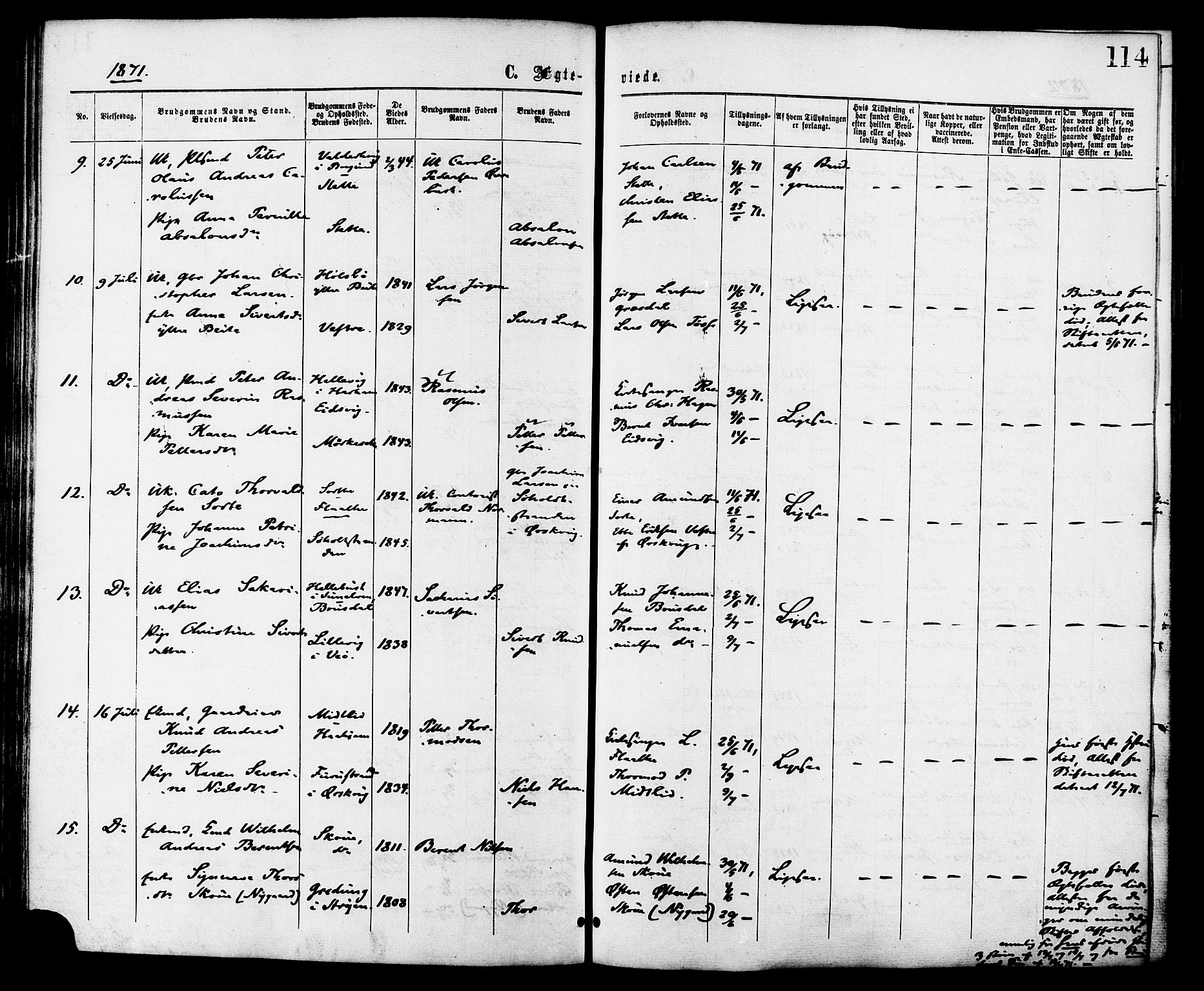 Ministerialprotokoller, klokkerbøker og fødselsregistre - Møre og Romsdal, AV/SAT-A-1454/524/L0355: Parish register (official) no. 524A07, 1864-1879, p. 114