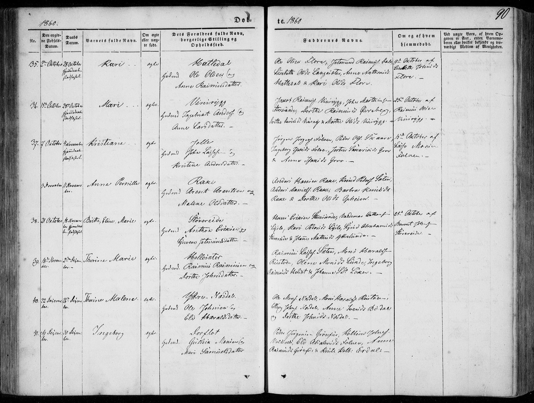 Stryn Sokneprestembete, AV/SAB-A-82501: Parish register (official) no. A 2, 1844-1861, p. 90