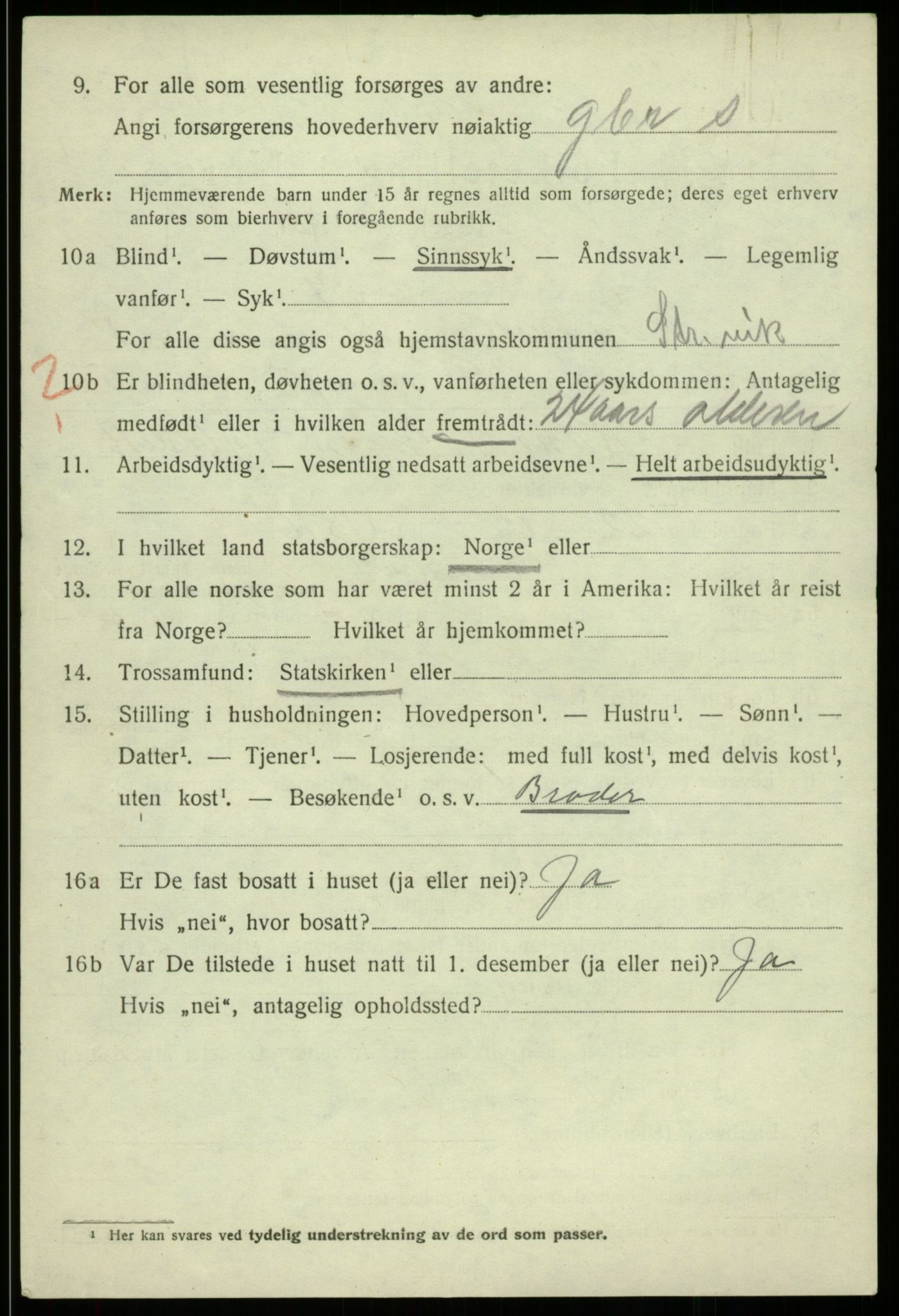 SAB, 1920 census for Strandvik, 1920, p. 1235