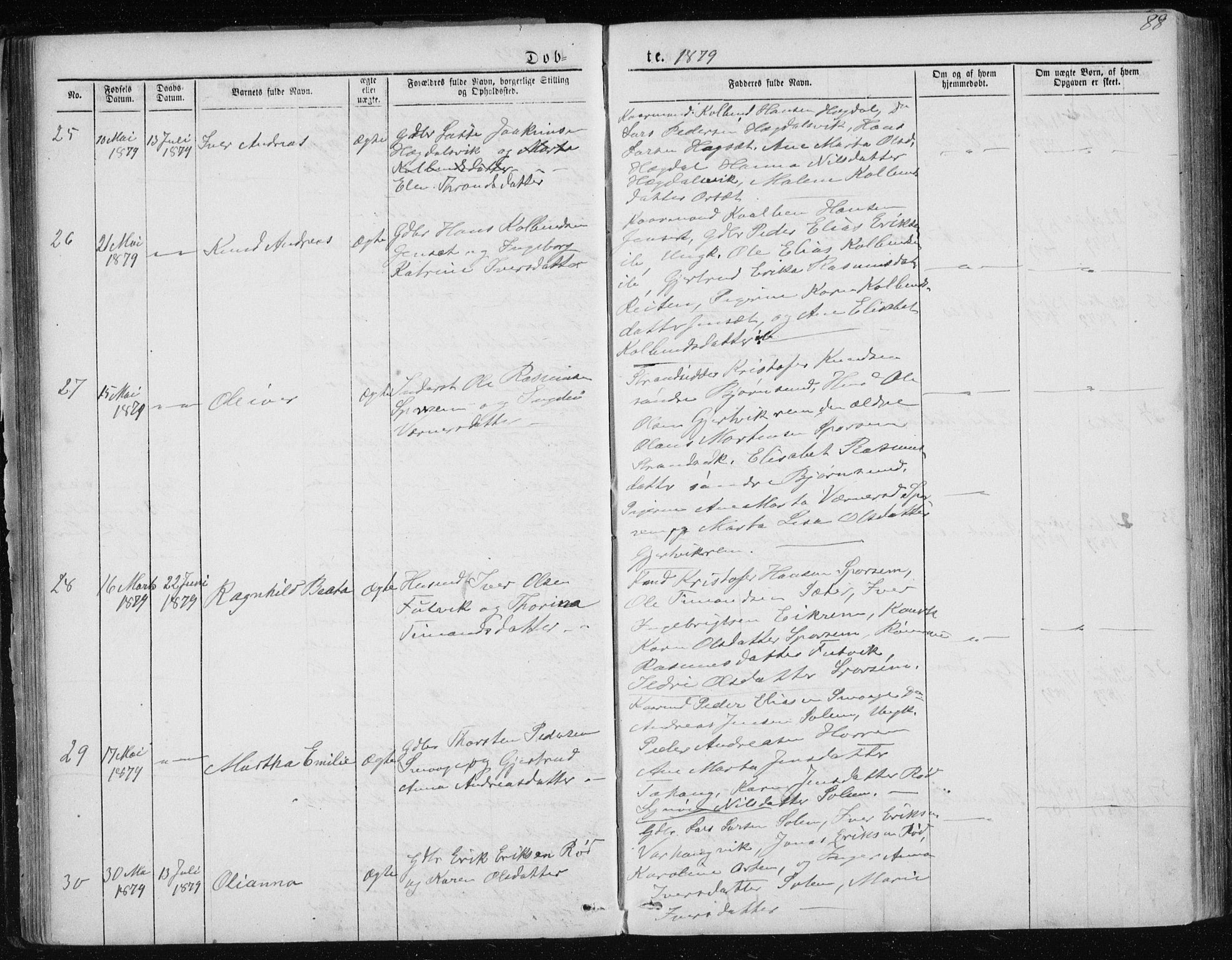 Ministerialprotokoller, klokkerbøker og fødselsregistre - Møre og Romsdal, AV/SAT-A-1454/560/L0724: Parish register (copy) no. 560C01, 1867-1892, p. 88