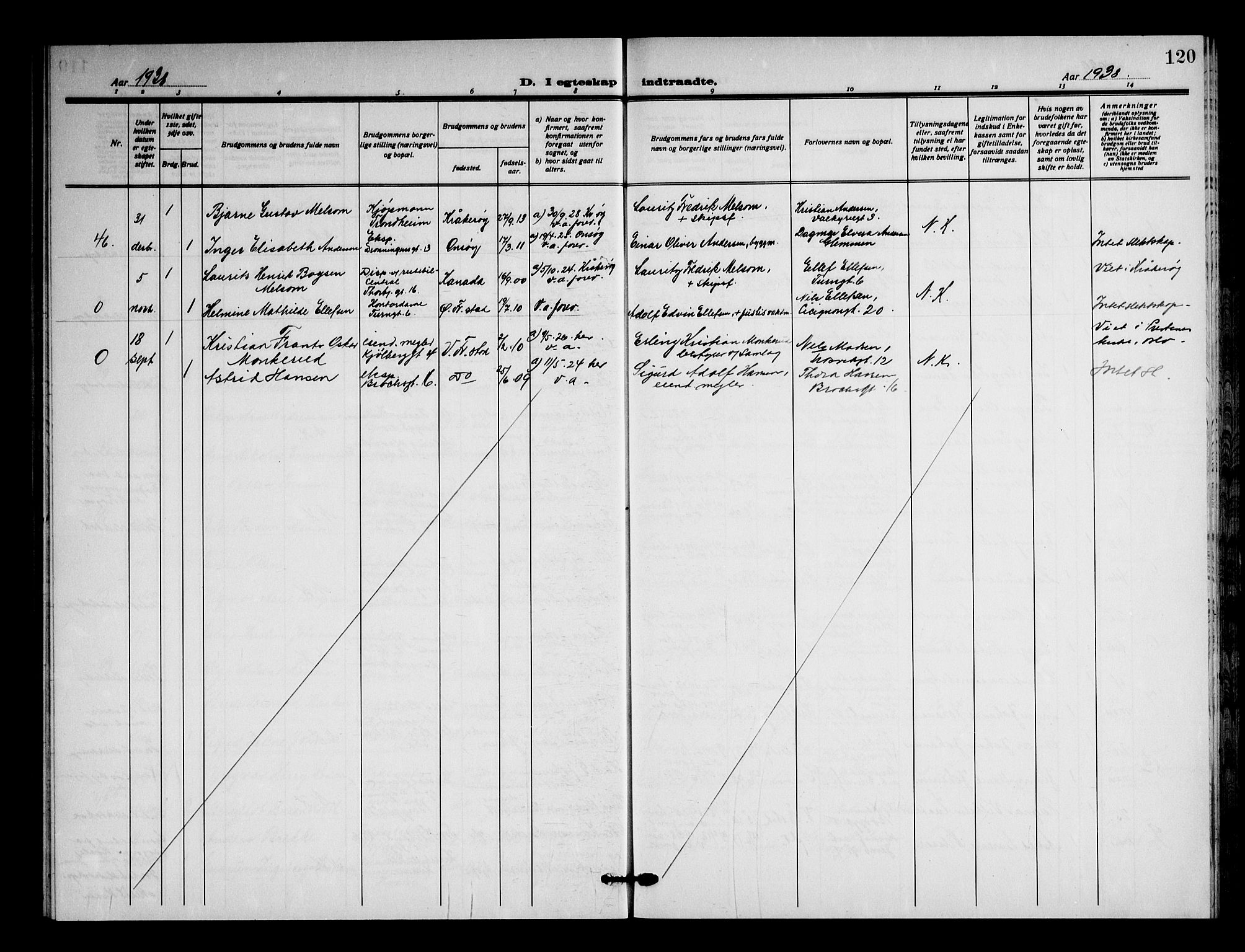 Fredrikstad domkirkes prestekontor Kirkebøker, SAO/A-10906/G/Ga/L0006: Parish register (copy) no. 6, 1923-1949, p. 120