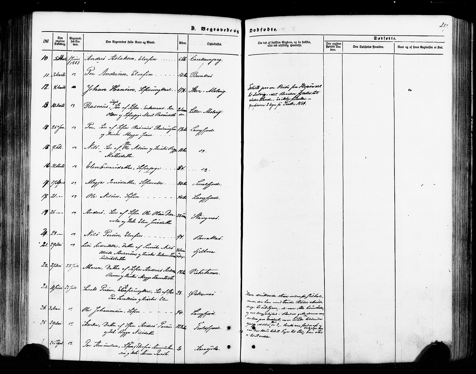 Tana sokneprestkontor, AV/SATØ-S-1334/H/Ha/L0002kirke: Parish register (official) no. 2 /1, 1861-1877, p. 237