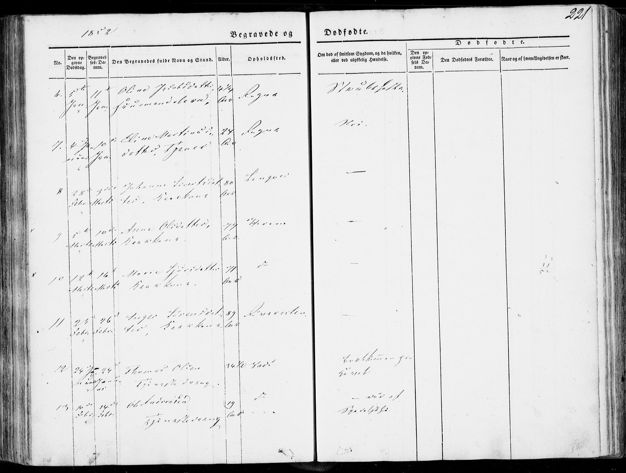 Ministerialprotokoller, klokkerbøker og fødselsregistre - Møre og Romsdal, SAT/A-1454/536/L0497: Parish register (official) no. 536A06, 1845-1865, p. 221