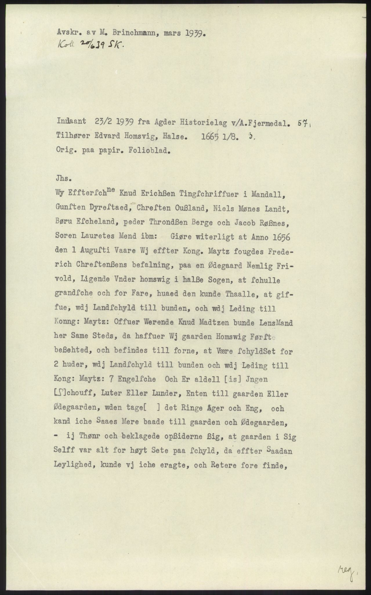 Samlinger til kildeutgivelse, Diplomavskriftsamlingen, RA/EA-4053/H/Ha, p. 1655