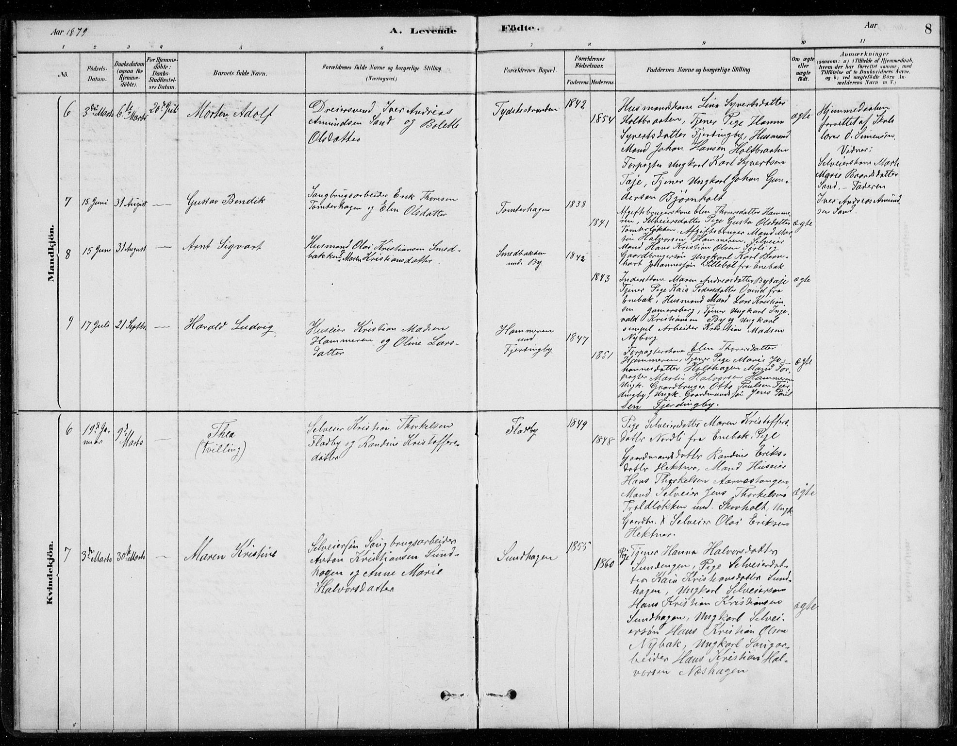 Fet prestekontor Kirkebøker, AV/SAO-A-10370a/G/Gb/L0002: Parish register (copy) no. II 2, 1878-1911, p. 8