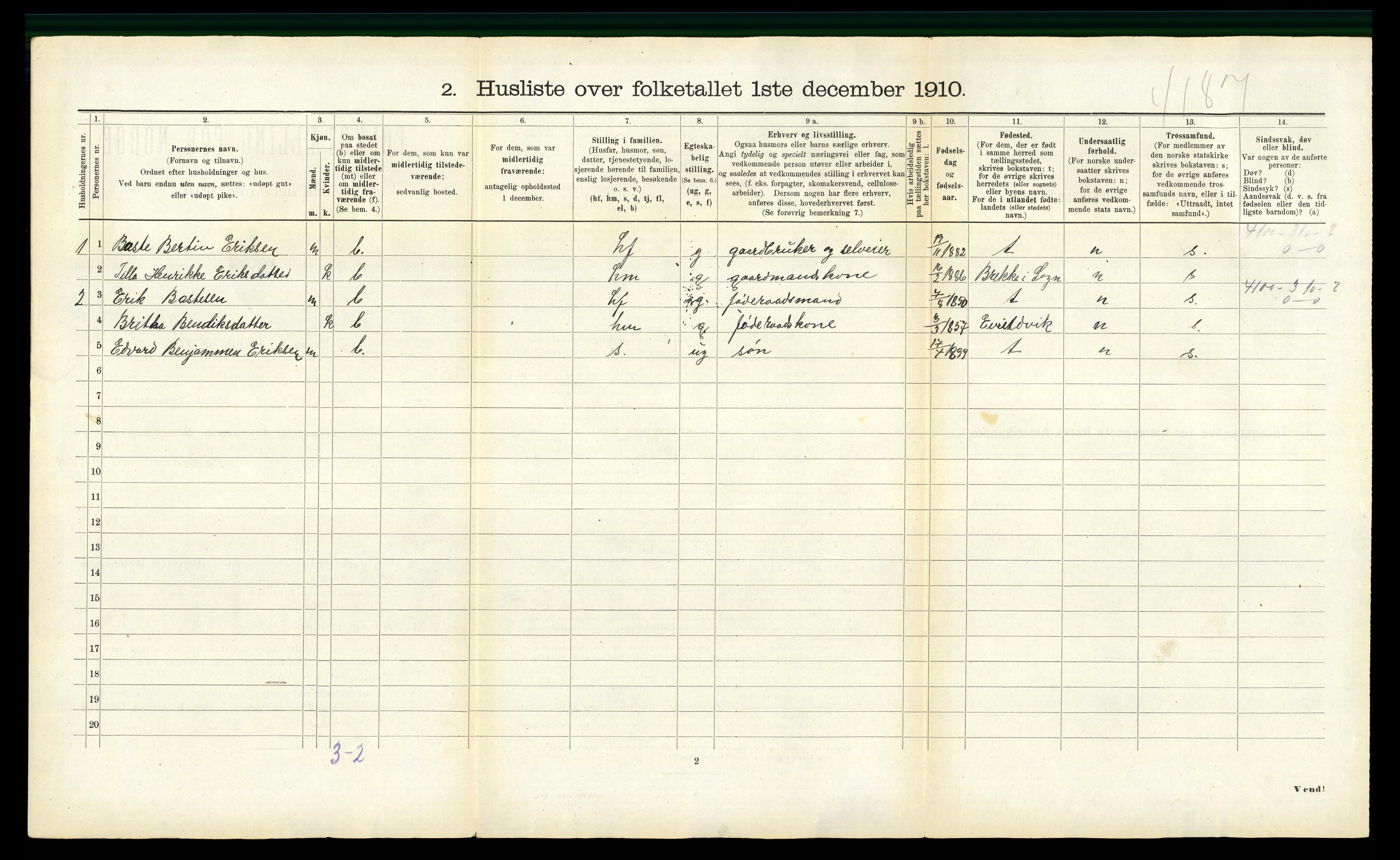 RA, 1910 census for Masfjorden, 1910, p. 63