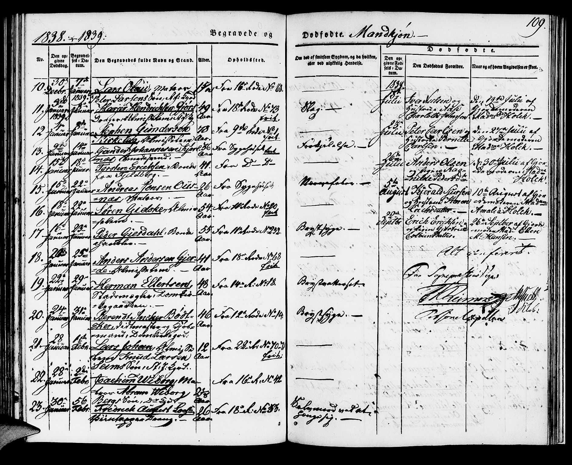 Domkirken sokneprestembete, AV/SAB-A-74801/H/Haa/L0015: Parish register (official) no. A 14, 1835-1840, p. 109