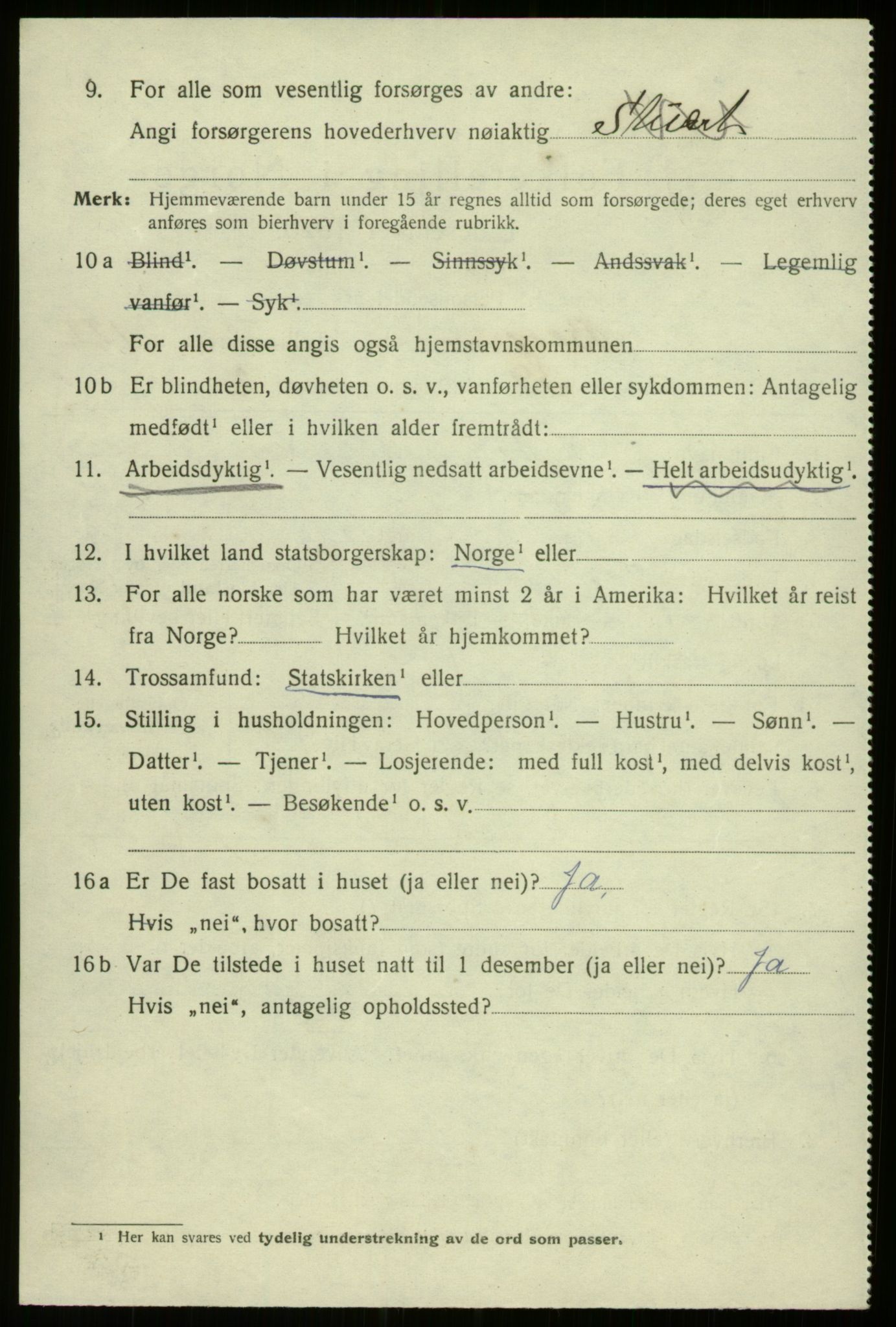 SAB, 1920 census for Bergen, 1920, p. 206427
