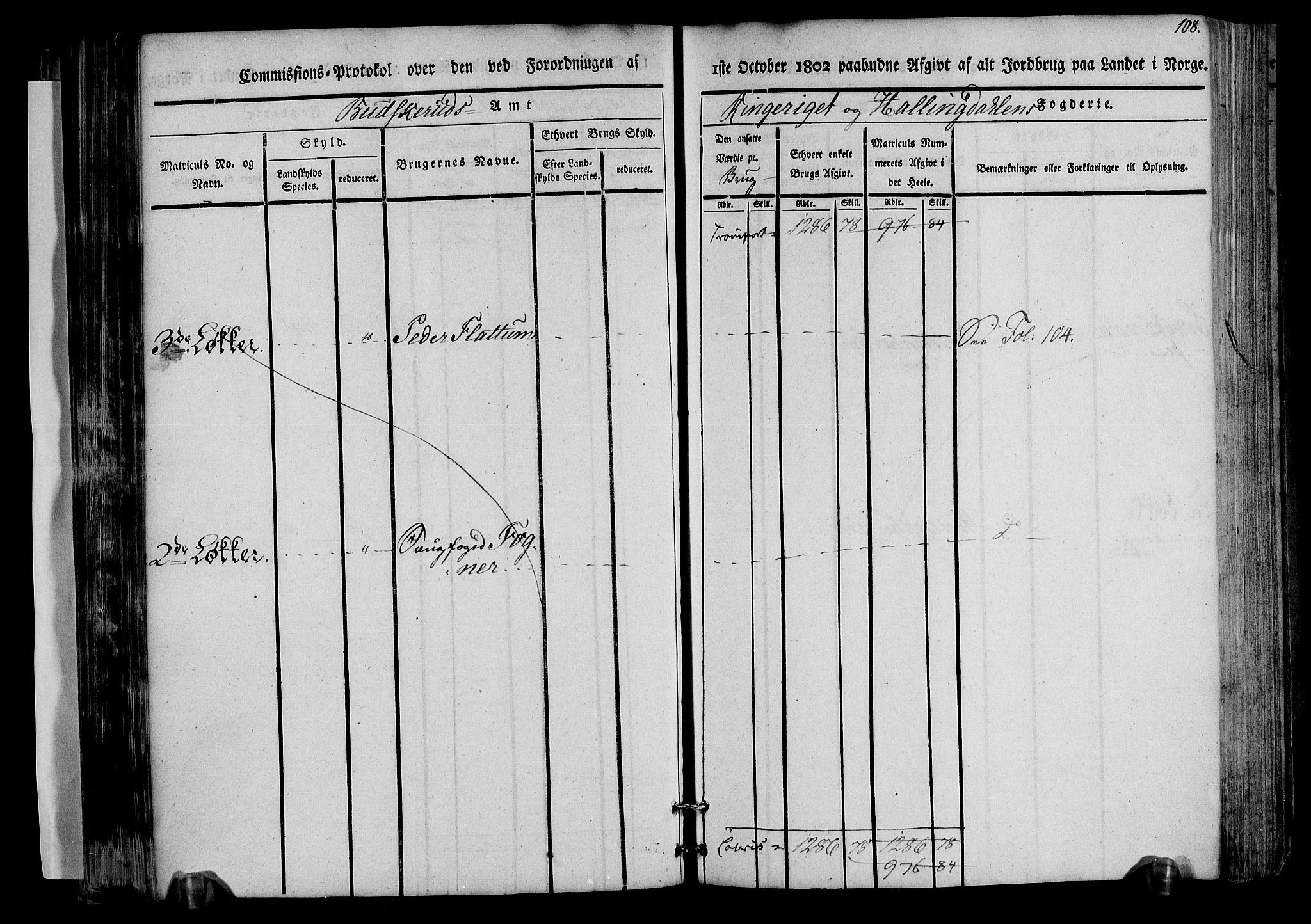 Rentekammeret inntil 1814, Realistisk ordnet avdeling, AV/RA-EA-4070/N/Ne/Nea/L0045: Ringerike og Hallingdal fogderi. Kommisjonsprotokoll for Norderhov prestegjeld, 1803, p. 111