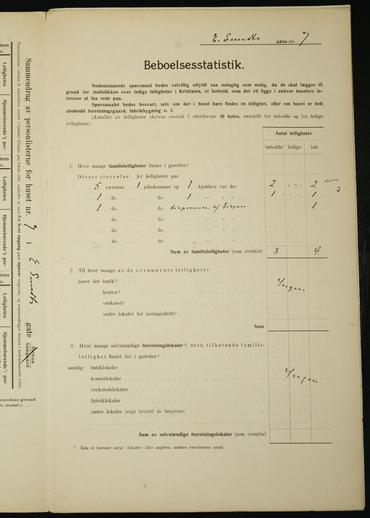 OBA, Municipal Census 1910 for Kristiania, 1910, p. 17833