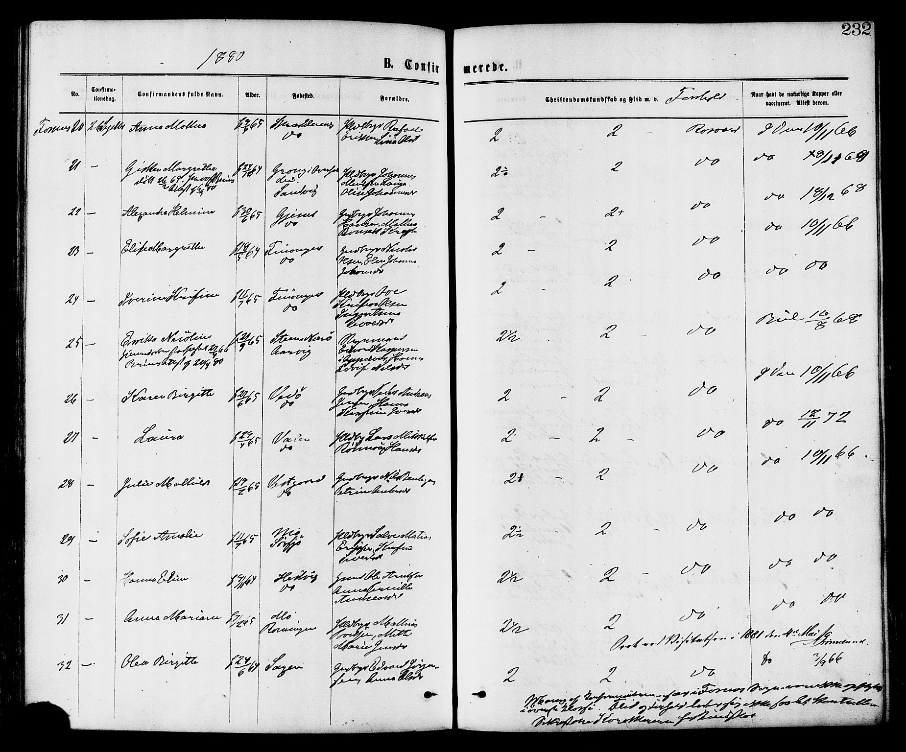 Ministerialprotokoller, klokkerbøker og fødselsregistre - Nord-Trøndelag, SAT/A-1458/773/L0616: Parish register (official) no. 773A07, 1870-1887, p. 232