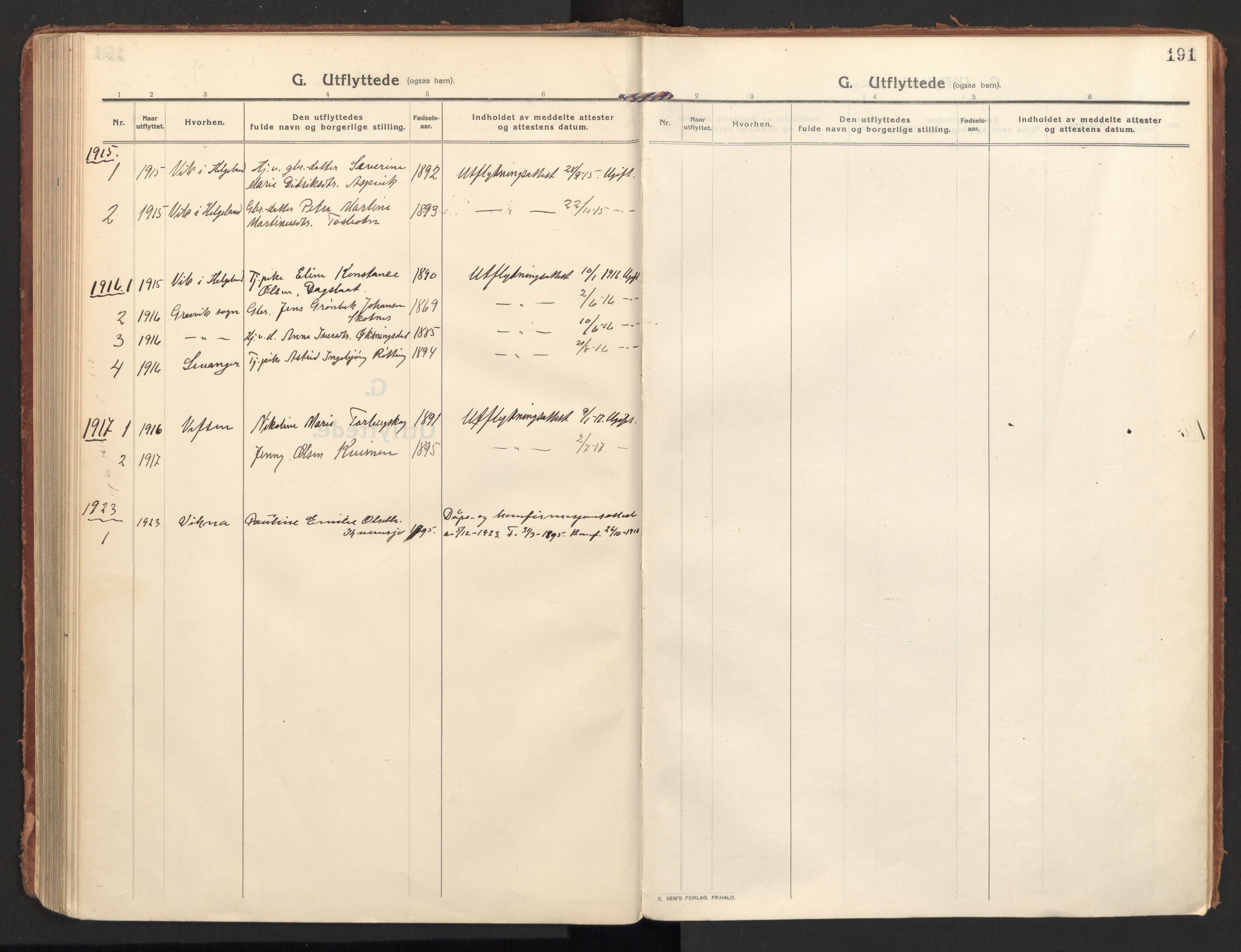 Ministerialprotokoller, klokkerbøker og fødselsregistre - Nordland, SAT/A-1459/810/L0156: Parish register (official) no. 810A15, 1915-1930, p. 191